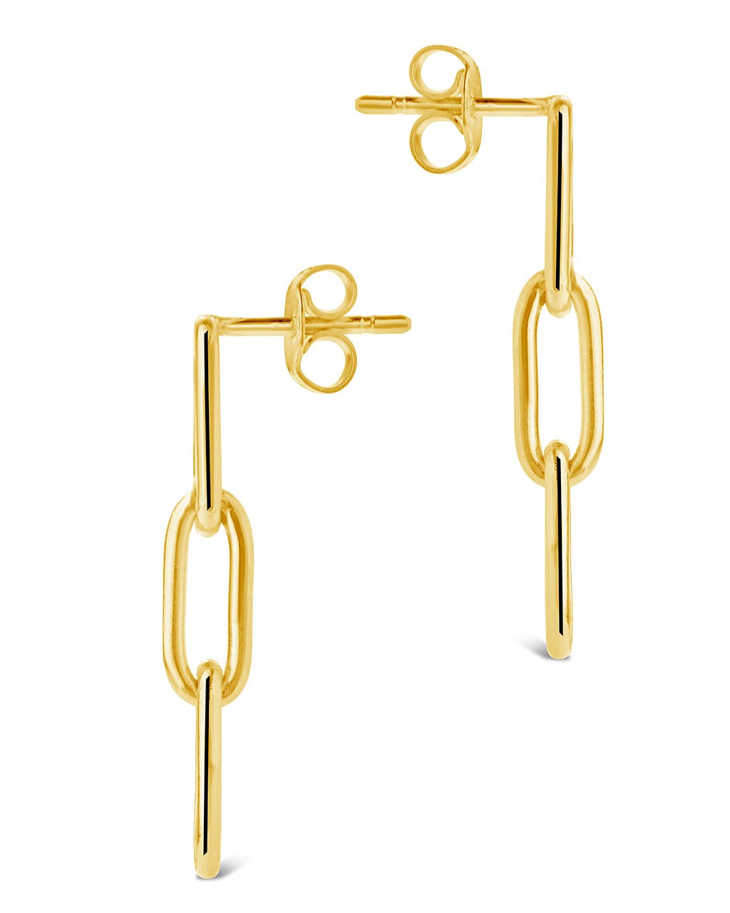 14K Italian Gold Paperclip Chain Drop Earrings for Women - Elegant Dangle Earrings for Party, Wedding & Everyday Wear