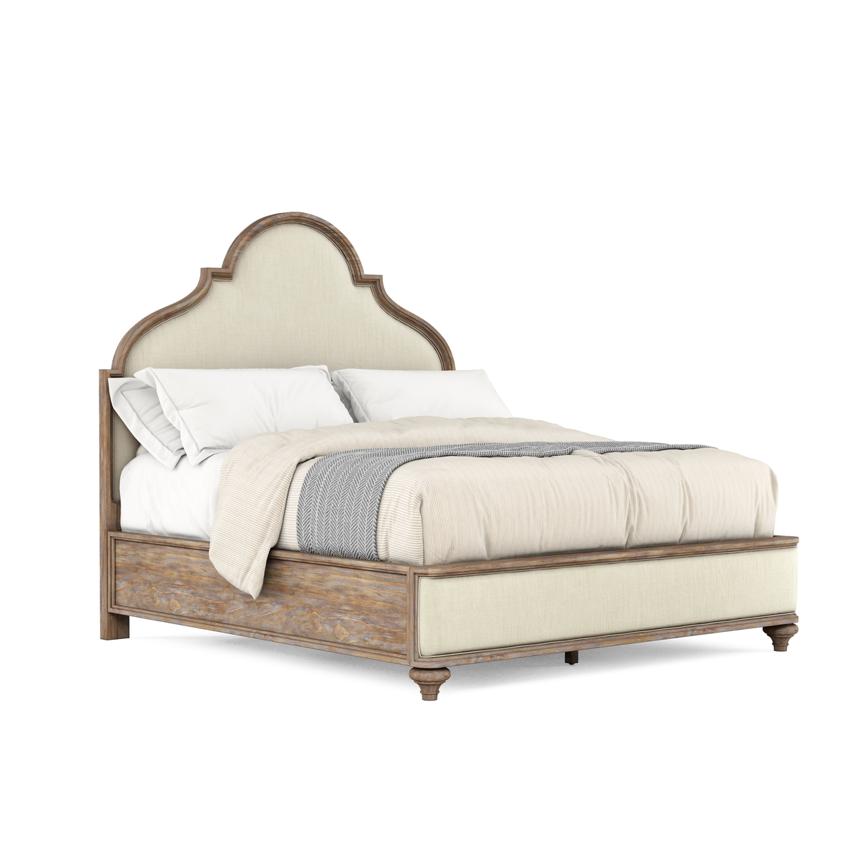 Architrave King Upholstered Panel Bed in Rich Brown - Luxurious Bedroom Furniture for Master Suite Decor