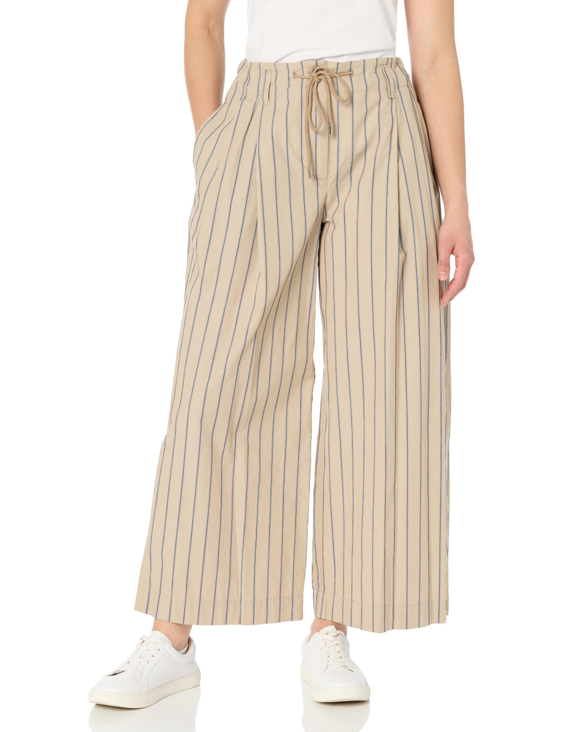 Nautica Women's Striped Wide Leg Pants - Comfortable Casual Lounge Pants for Work, Travel & Everyday Wear