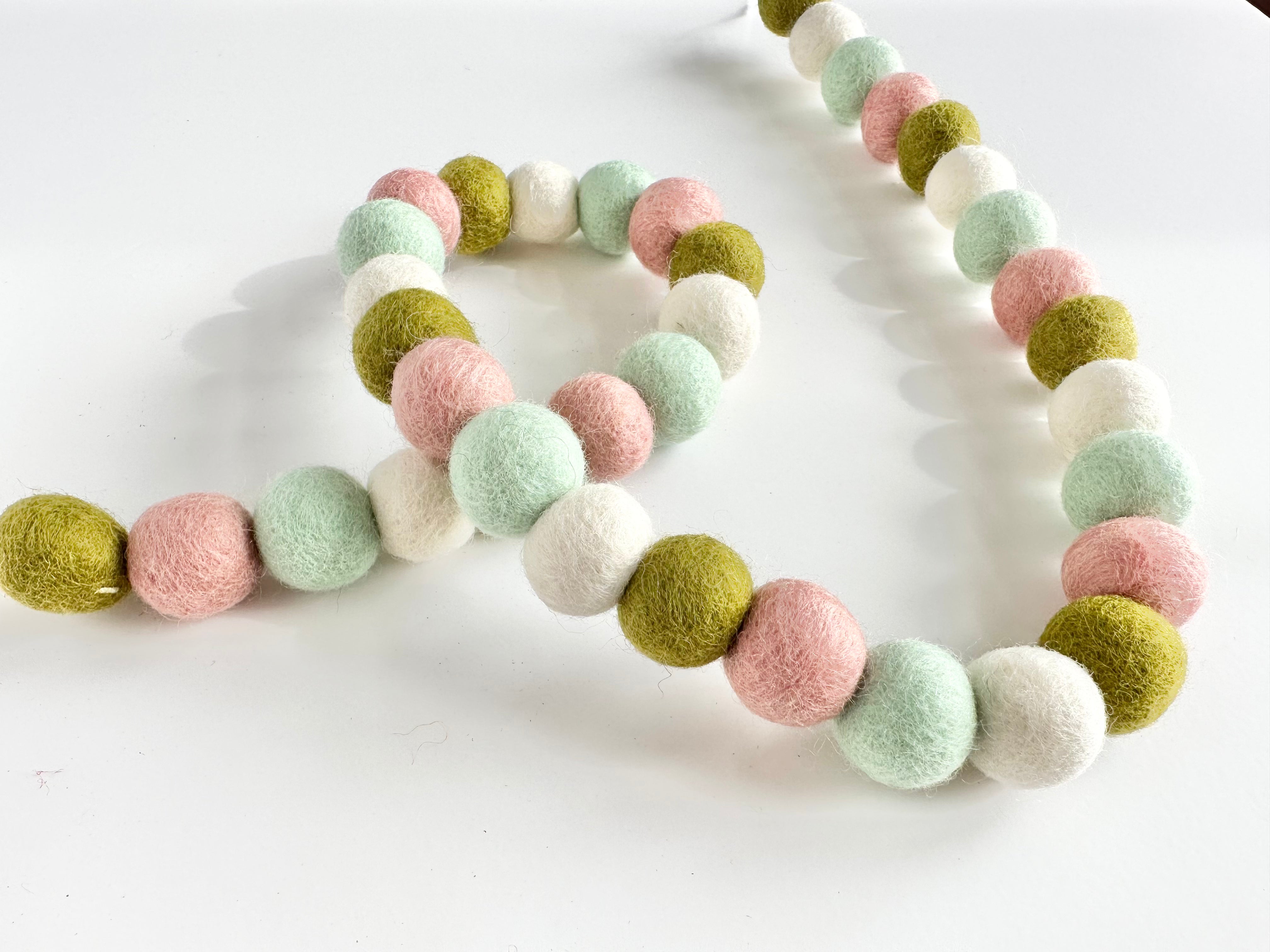 Soft Spring Garland - Floral Vine Decor for Home, Wedding, Party & Easter - Pastel Faux Flowers for Wall, Table & Door Decorations