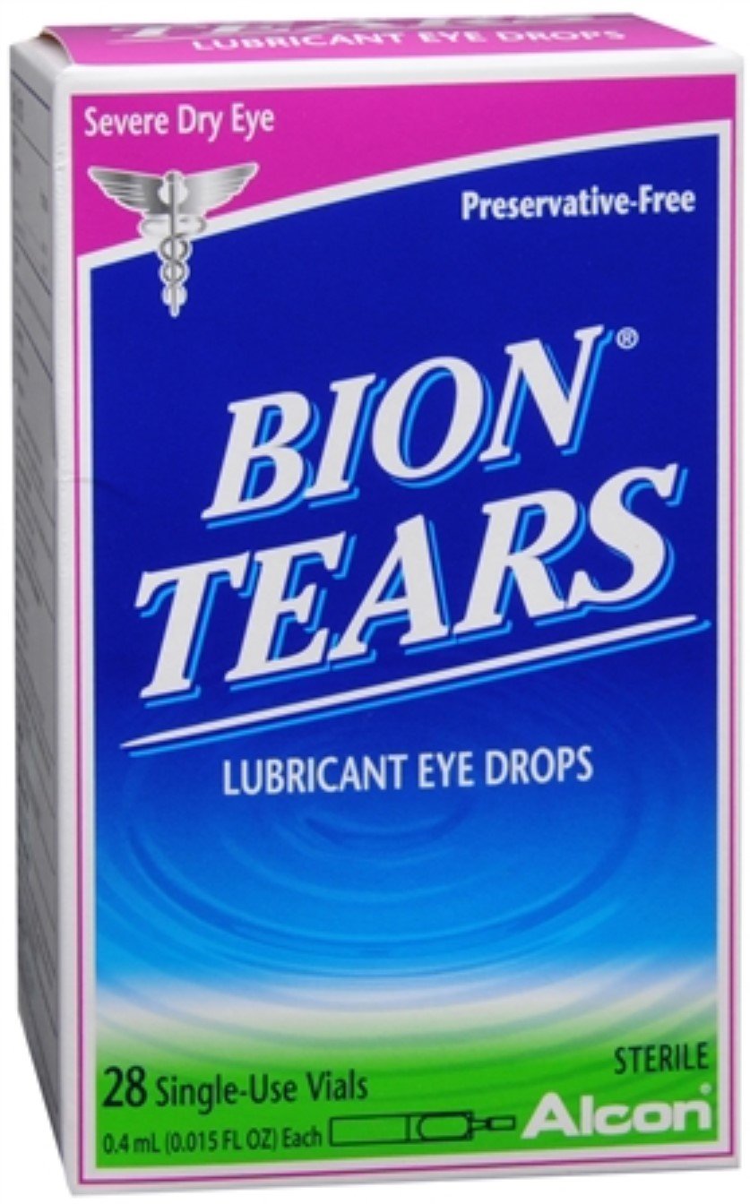 Bion Tears Lubricant Eye Drops - 28 Single-Use Vials (Pack of 9) | Dry Eye Relief for Contacts Wearers & Computer Users | Travel-Friendly Eye Care Solution
