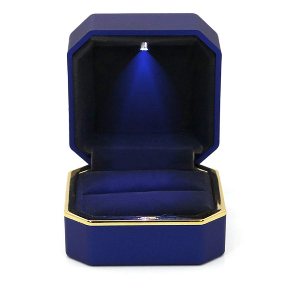 GBYAN LED Light Ring Box - Elegant Jewelry Display Gift Box for Proposal, Engagement & Wedding (Blue) - Perfect for Surprise Proposals, Anniversary Gifts & Romantic Moments