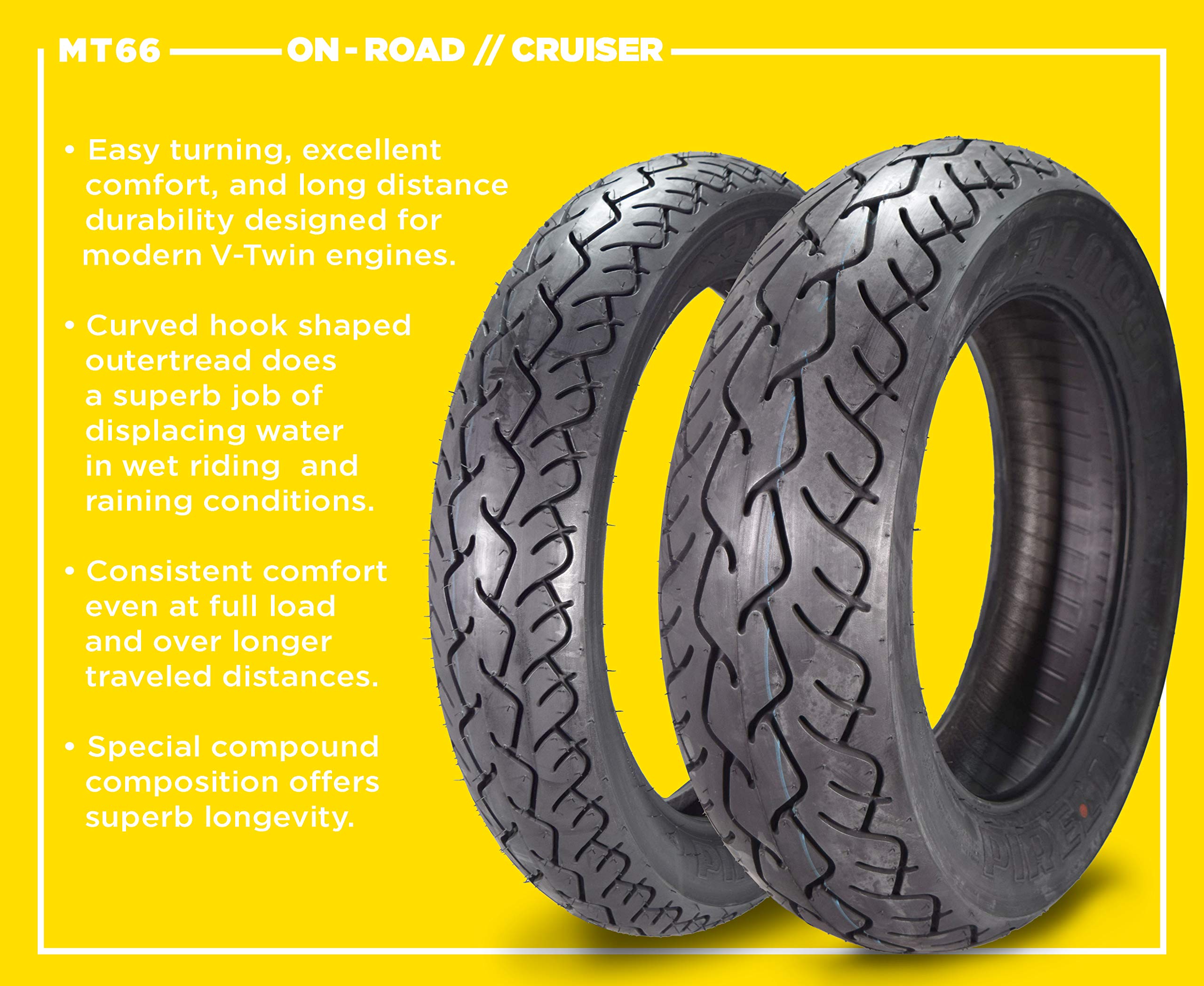 Pirelli MT 66 Route Motorcycle Cruiser Tire 80/90-21 F - High Performance Motorcycle Tires for Cruisers & Touring Bikes - Includes Free Neck Gaiter for Riding Comfort