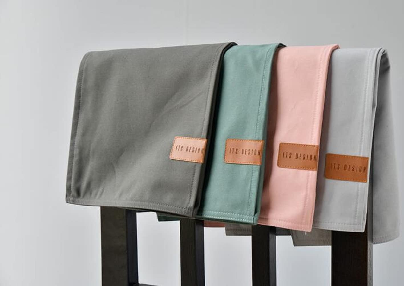 Custom Chair Back Covers for Dorm & Office - Light Grey Armless Chair Organizer with Storage Pockets - Perfect for College Dorms, Home Office & Small Spaces