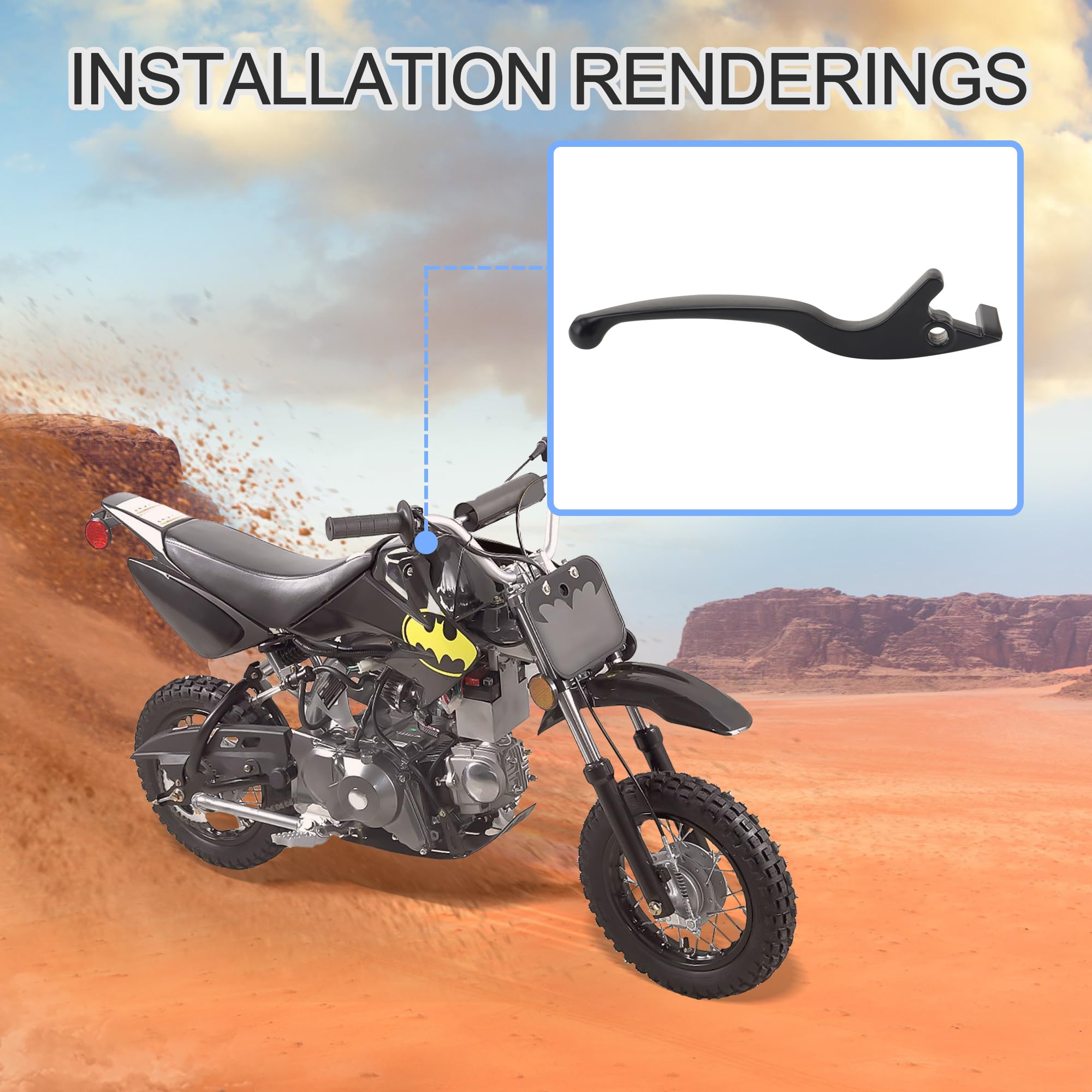 GOOFIT Right Brake Lever Replacement for 50cc 70cc 90cc 110cc 125cc Dirt Bikes, Pit Bikes & Trail Motorcycles - Compatible with Scrambling, Off-Road & Motocross Riding
