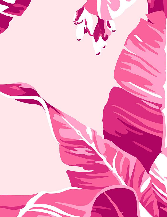 Nathan Turner Electric Palm Pink Wallpaper - Tropical Botanical Peel & Stick Wallpaper for Bedroom, Bathroom, and Nursery Decor