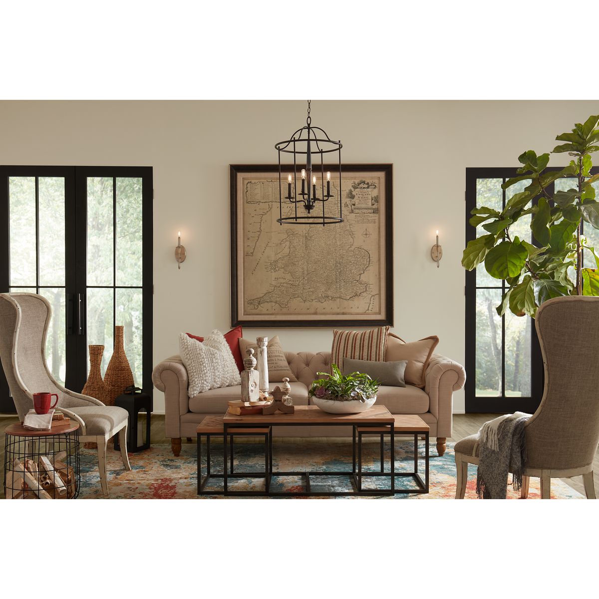 Durrell Collection 4-Light Chandelier - Elegant Medium Foyer Lighting Fixture for Entryway, Hallway & Staircase