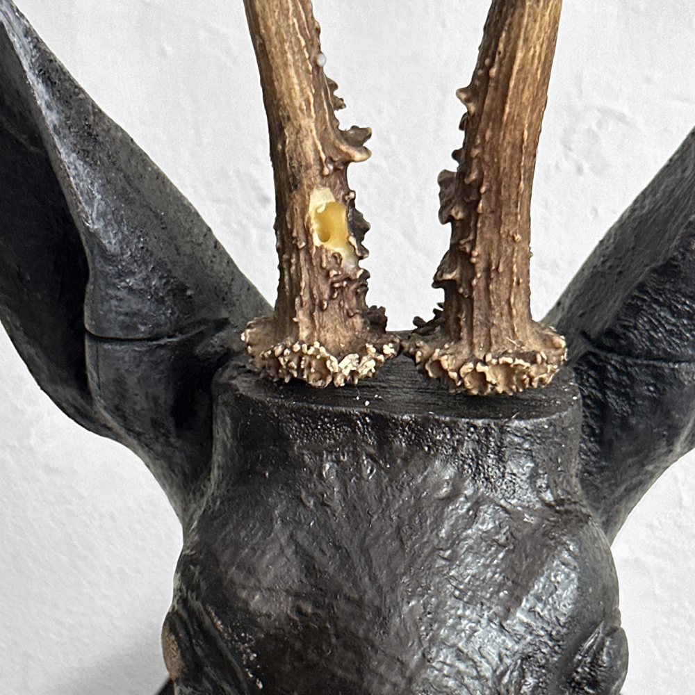 Handcrafted Black Forest Wooden Deer Statue (#547) - Rustic Home Decor, Perfect for Cabin, Lodge, or Christmas Decoration