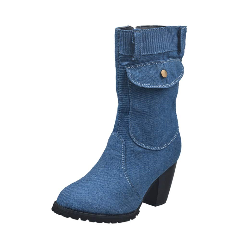 Aayomet Women's Motorcycle Boots - Chunky Low Flat Heel Side-Zip Back Lace-Up Faux Leather Riding Boots for Women | Perfect for Biking, Motorcycle Riding & Casual Streetwear