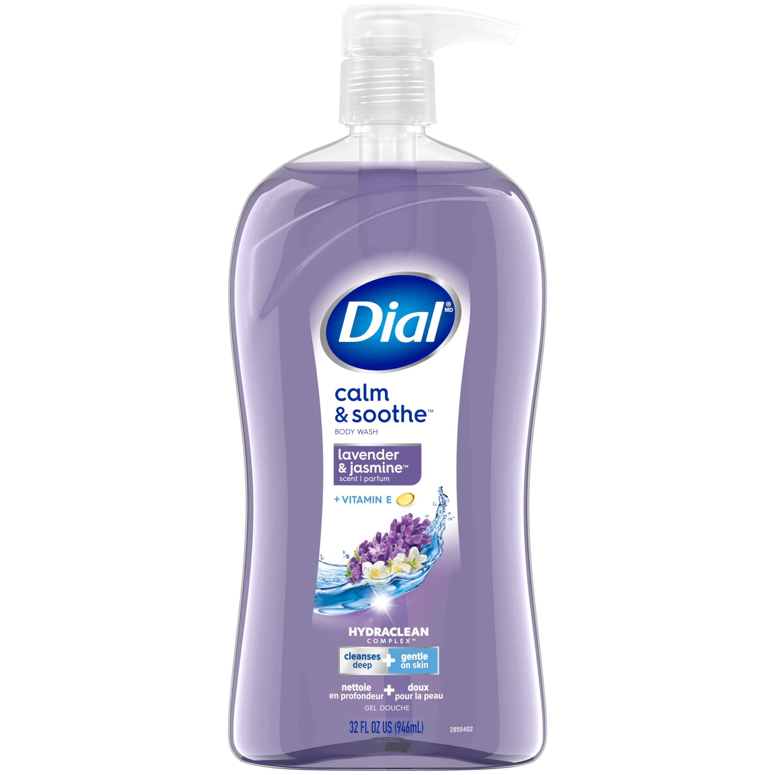 Refresh & Renew Dial Spring Water Body Wash 32 fl oz - Calm & Soothe Lavender & Jasmine Scent for Daily Shower & Relaxation