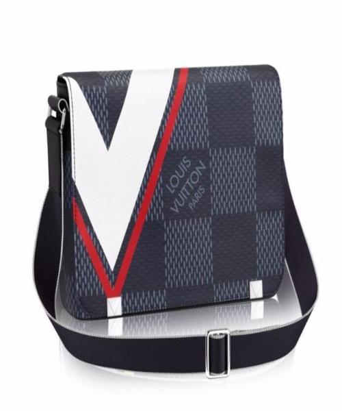 Authentic LV District PM Messenger Bag in Damier Cobalt Canvas with Red Trim - Perfect for Work, Travel & Everyday Use