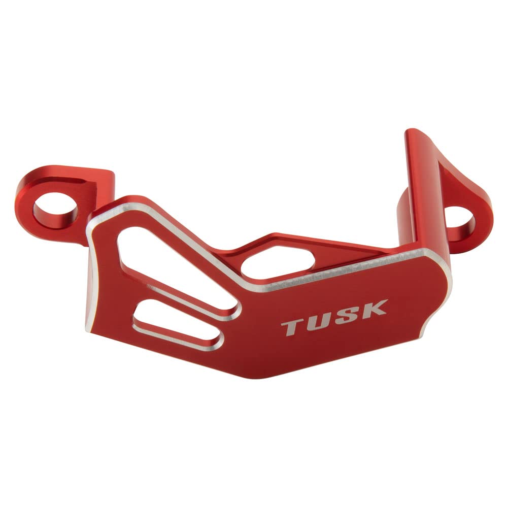 Tusk Billet Rear Brake Caliper Guard - Red | Durable Motorcycle Protection for Off-Road & Trail Riding