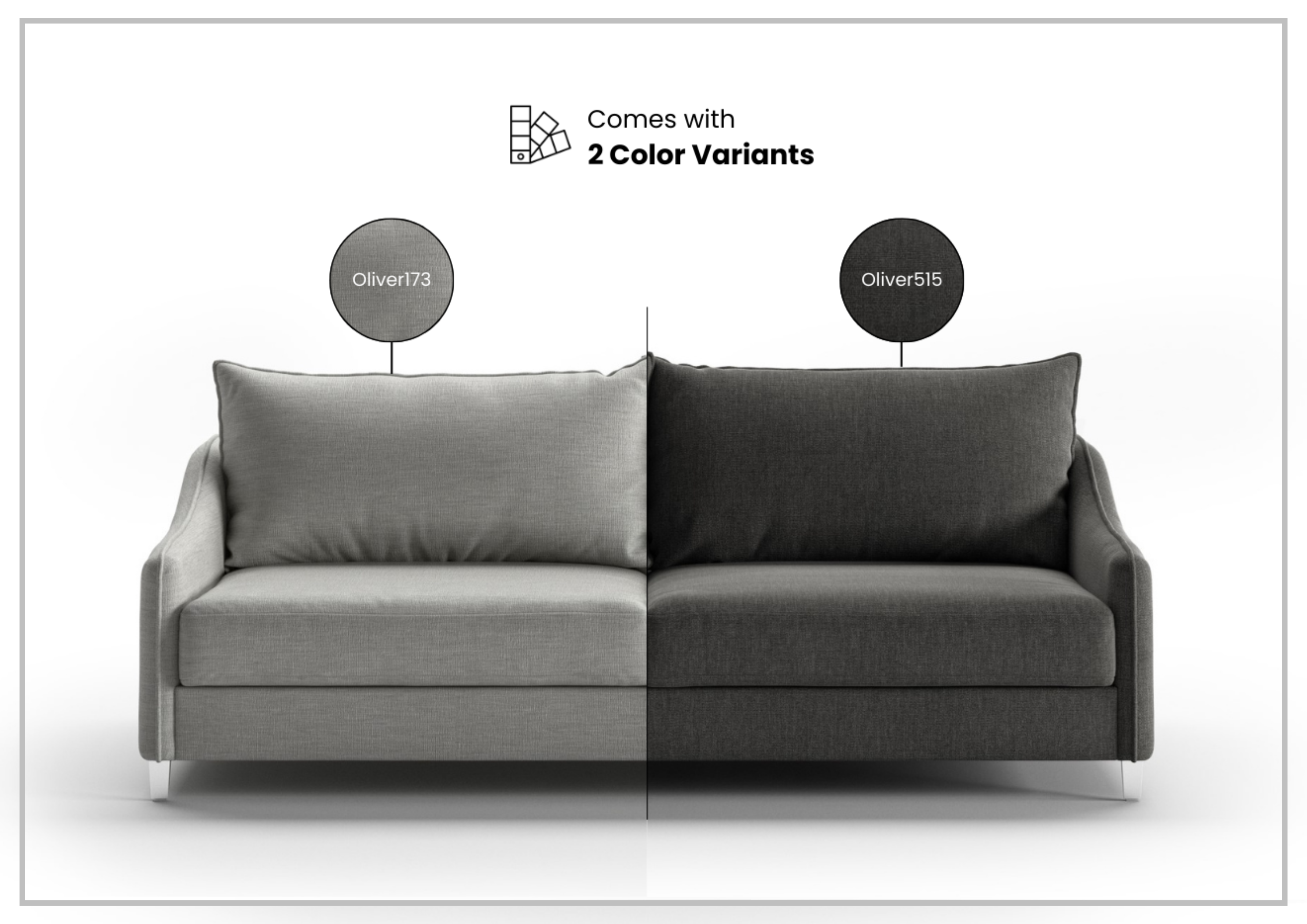 Luonto Ethos Fabric King Sleeper Sofa with Wood or Chrome Legs - Convertible Sofa Bed for Living Room, Guest Room & Small Spaces