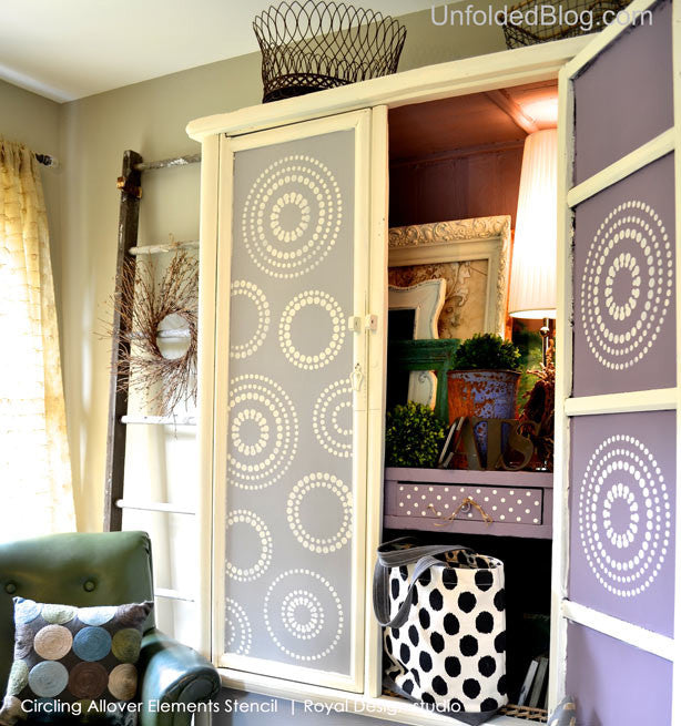 Circling Allover Wall Art Stencil - Reusable DIY Painting Template for Home Decor, Murals, and Furniture - Perfect for Bedroom, Living Room, and Nursery Accent Walls