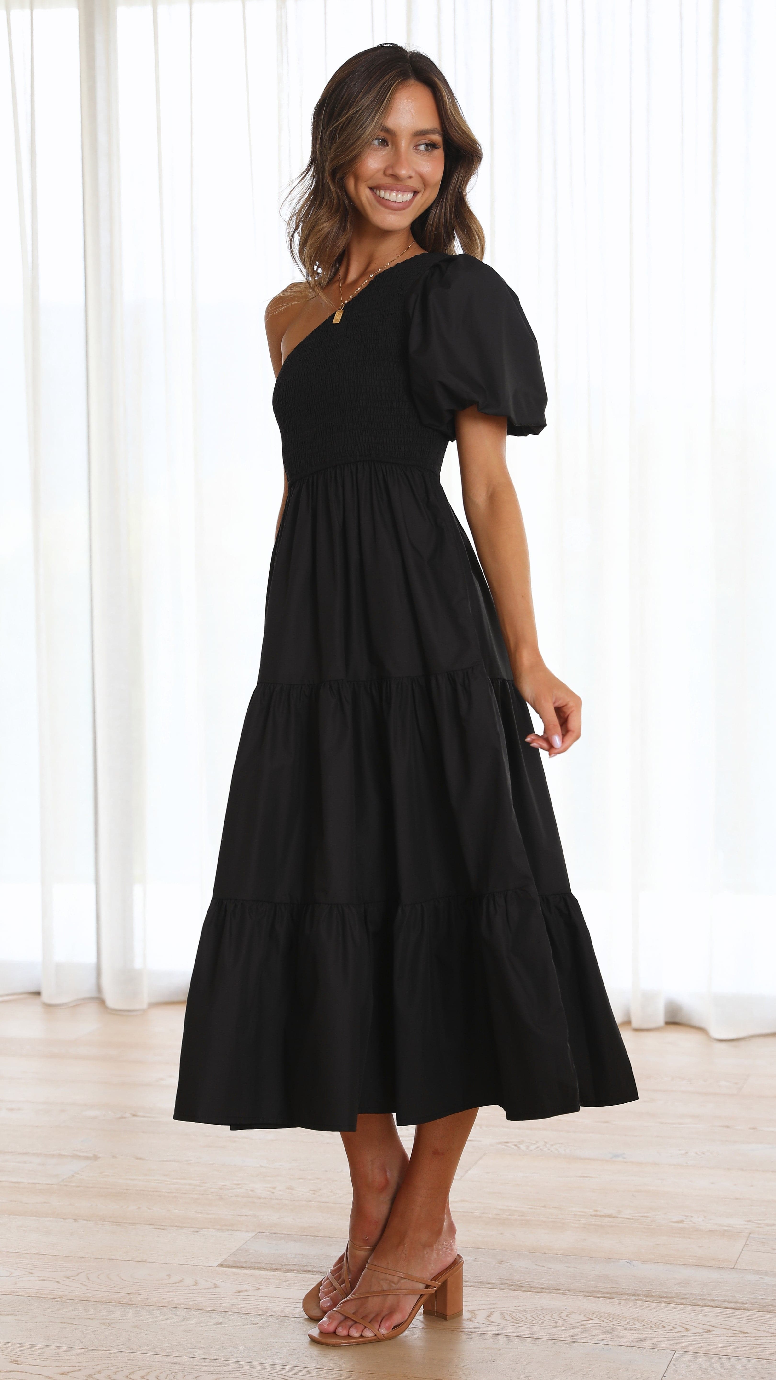 Frankie Maxi Dress for Women - Elegant Black Long Flowy Dress for Summer, Beach, and Casual Wear