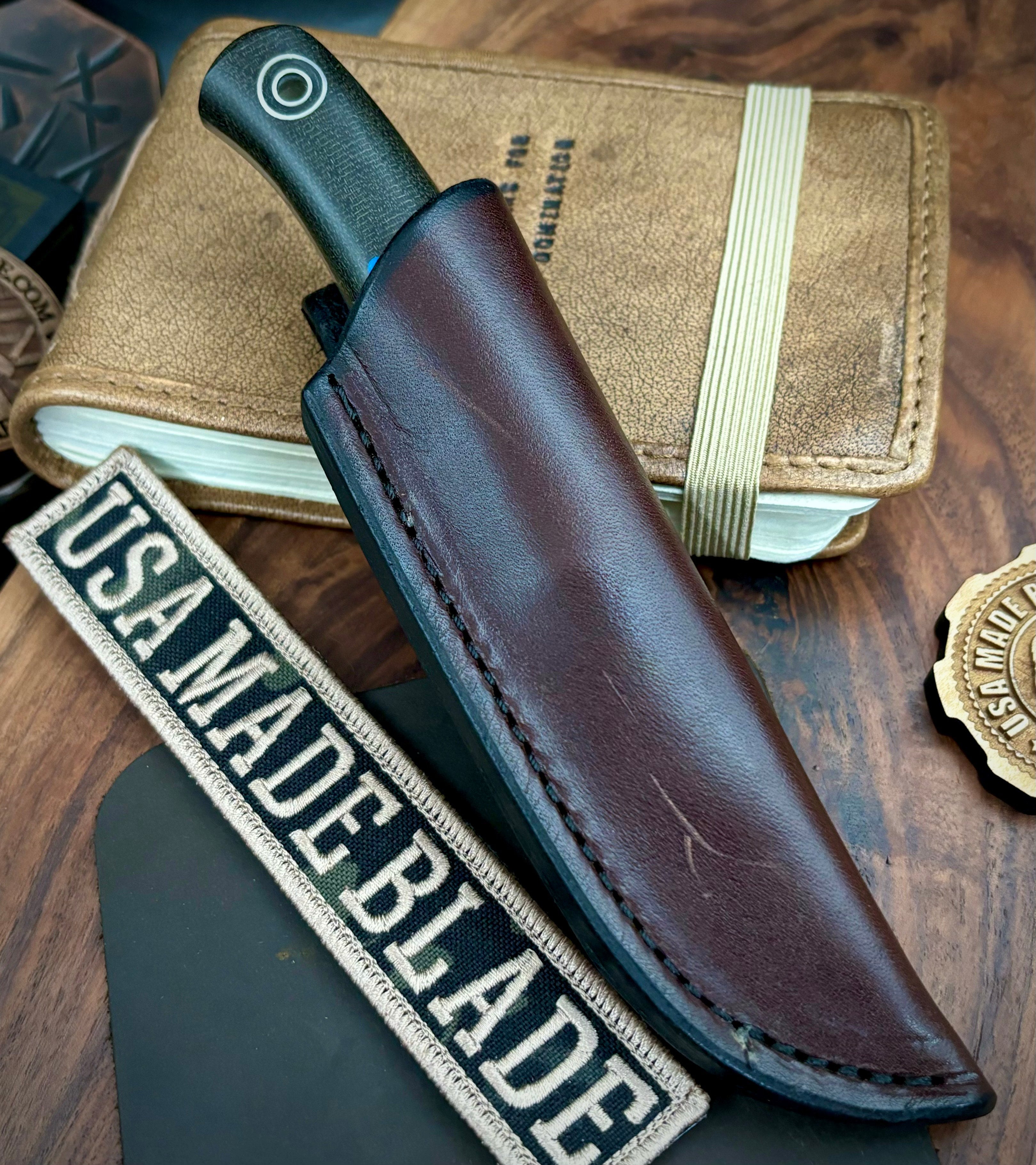 Fiddleback Forge F2 Tactical Knife - Black Canvas Micarta Handle - Survival, Camping & Outdoor EDC (Everyday Carry) Knife for Hunting, Bushcraft & Wilderness Adventures