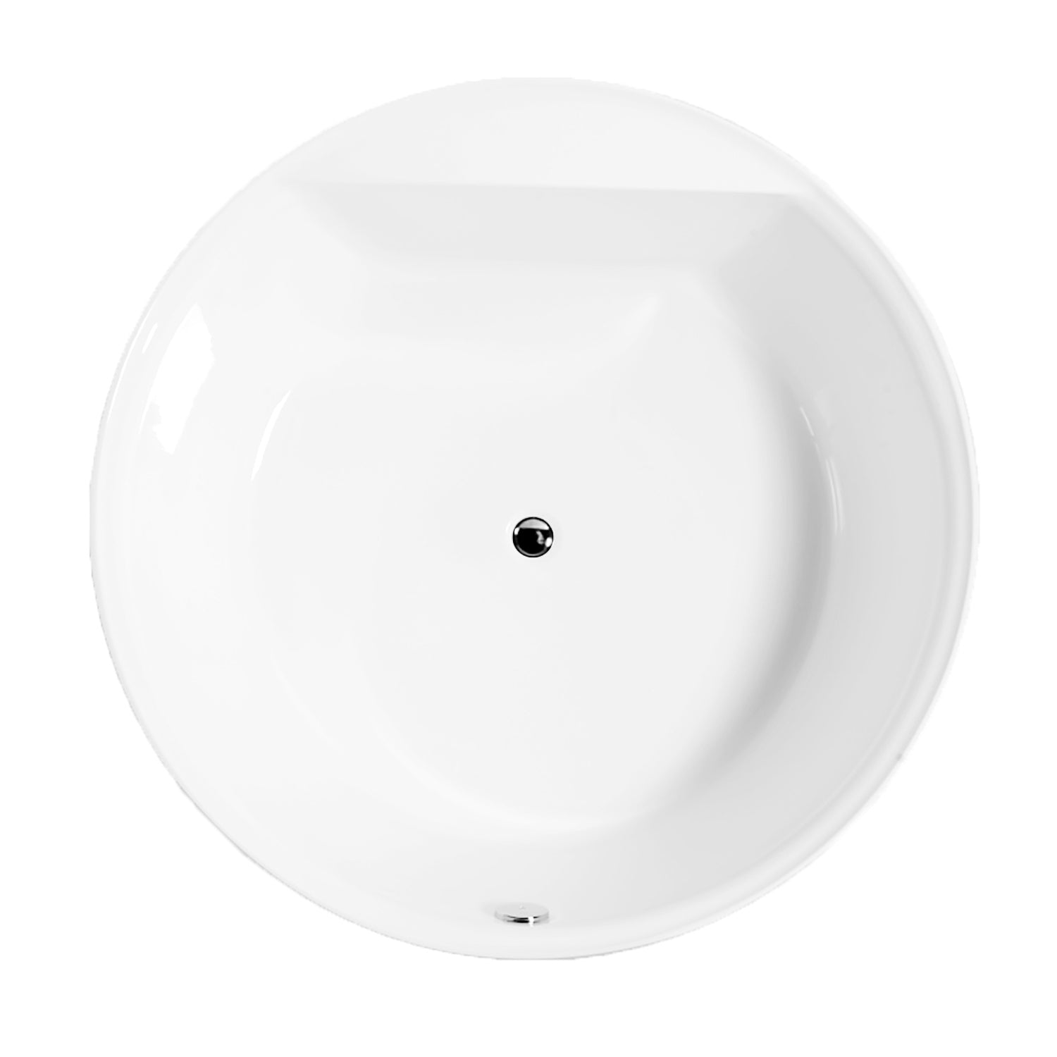 Aqua Eden VTRO535322 53-Inch Acrylic Round Freestanding Bathtub - Double Ended Design with Drain - Glossy White Finish - Perfect for Modern Bathrooms & Spa-Like Relaxation
