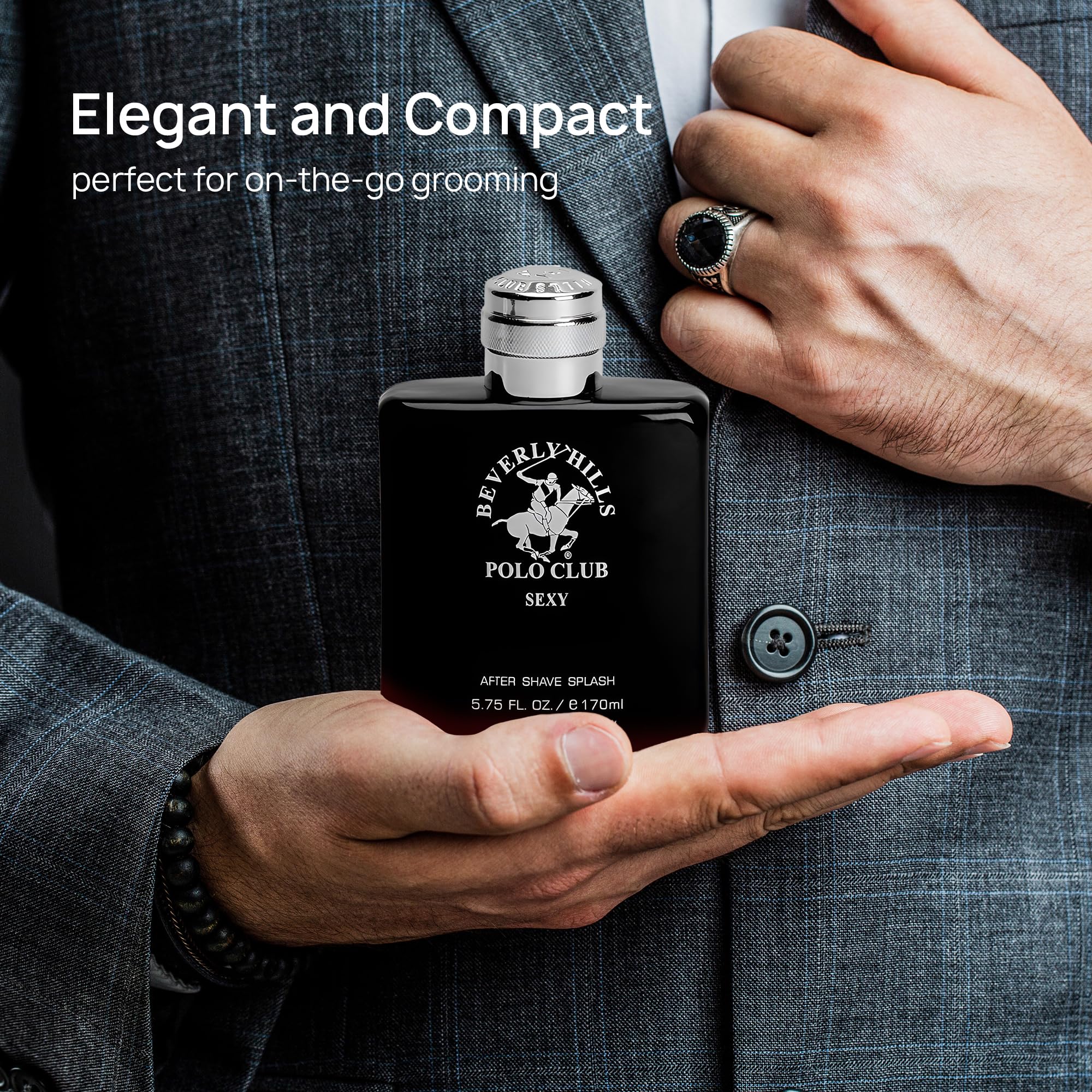 Beverly Hills Polo Club Men's After Shave Lotion - Designer Fragrance, Sexy Blaze Blue Scent, 5.75 oz | Moisturizing Post-Shave Care for Smooth Skin | Perfect for Daily Use & Special Occasions