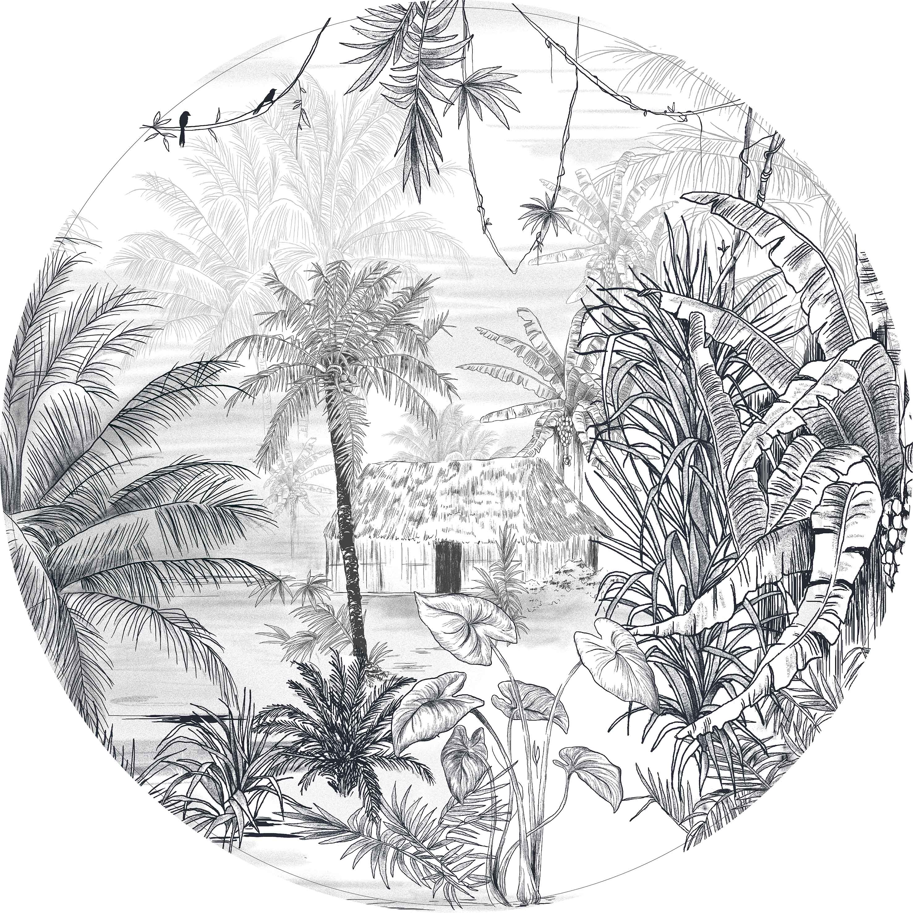 Round Wall Sticker - Rainforest Theme Decal for Nursery, Kids Room & Home Decor | Waterproof & Removable Vinyl Art