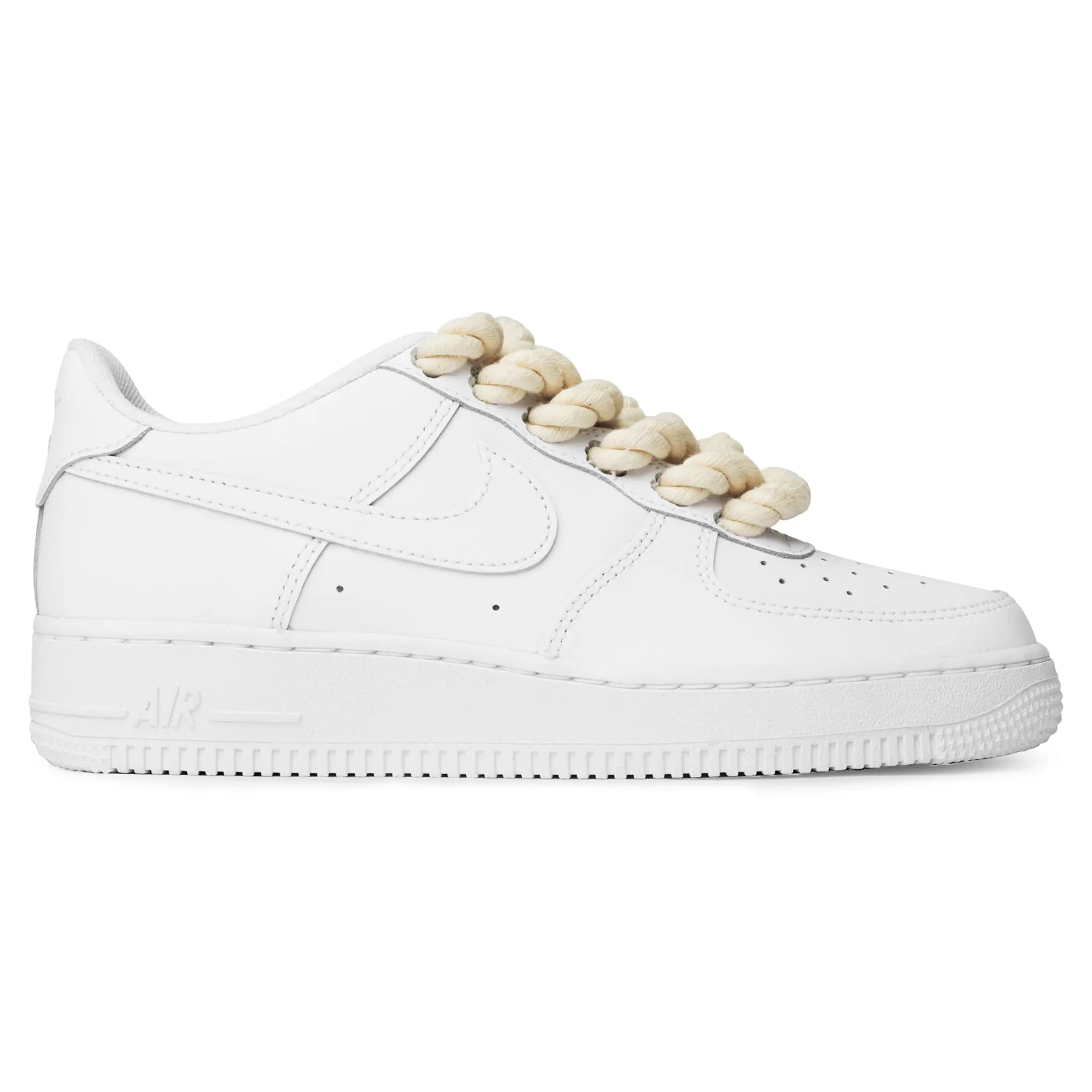 Nike Air Force 1 Low Rope Lace White Sneakers - Men's Casual Shoes for Everyday Wear & Street Style Fashion