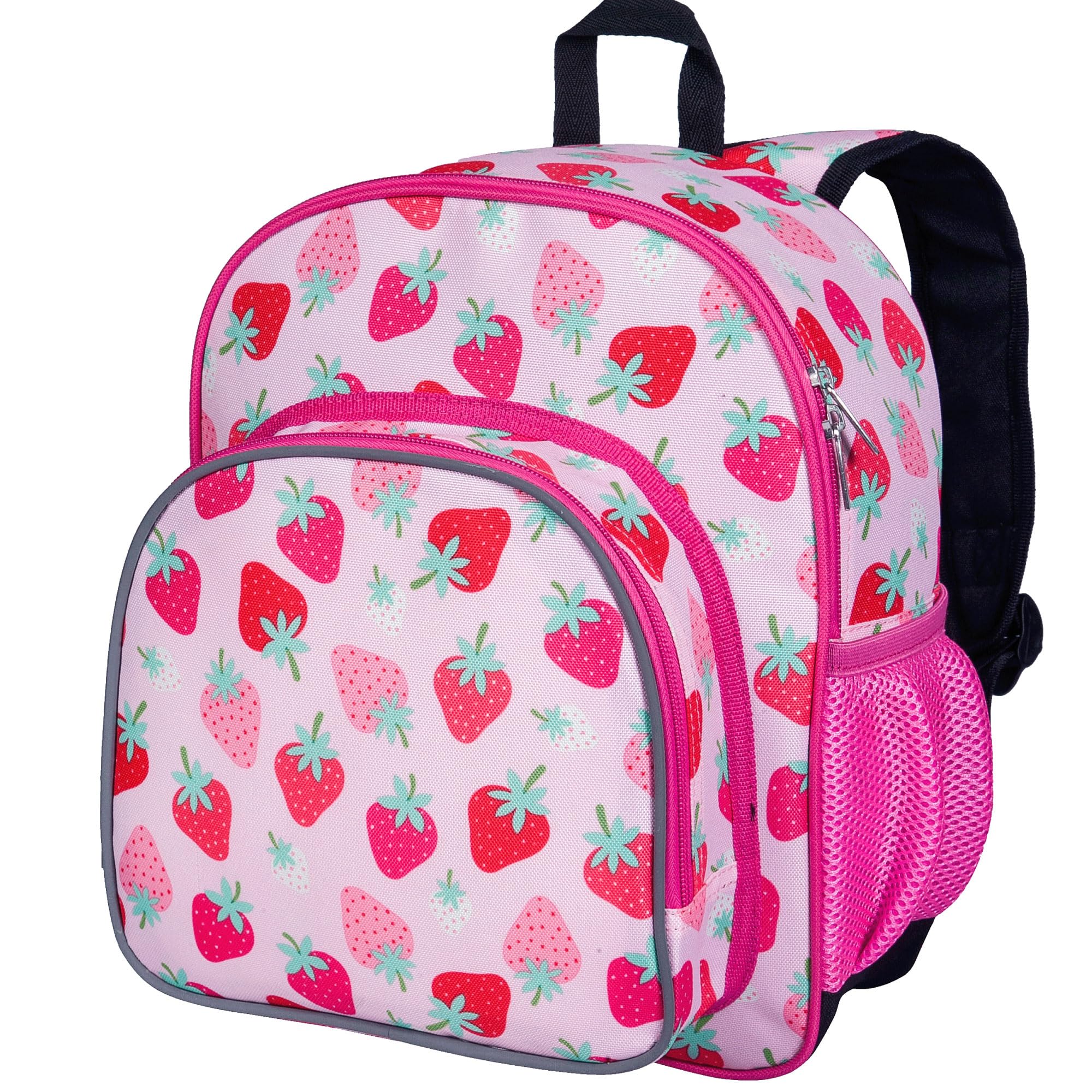 Wildkin 12-inch Kids Backpack for Boys & Girls - Padded Adjustable Shoulder Straps, Lightweight School Bag for Daycare, Preschool & Travel - Durable Strawberry Patch Design - Perfect for School, Outings & Daily Use