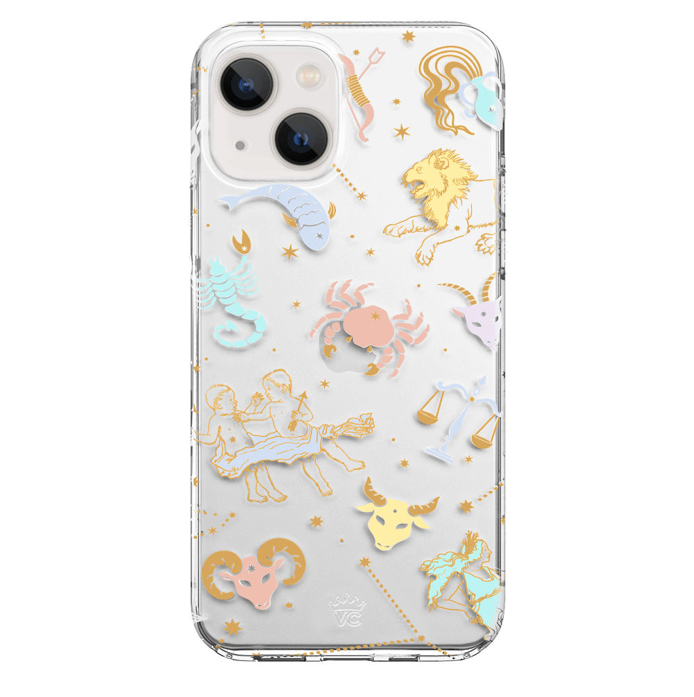 Zodiac Sign Clear iPhone Case - Slim Protective Cover for iPhone 12/13/14/15 Pro Max - Perfect for Daily Use, Work & Travel
