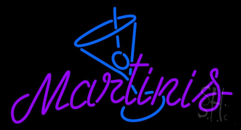 Martini Glass LED Neon Sign 13x24 Inches - Black Square Acrylic Backing with Dimmer, Bright Premium Indoor Bar Decor - Perfect for Home Bars, Restaurants, and Nightclubs