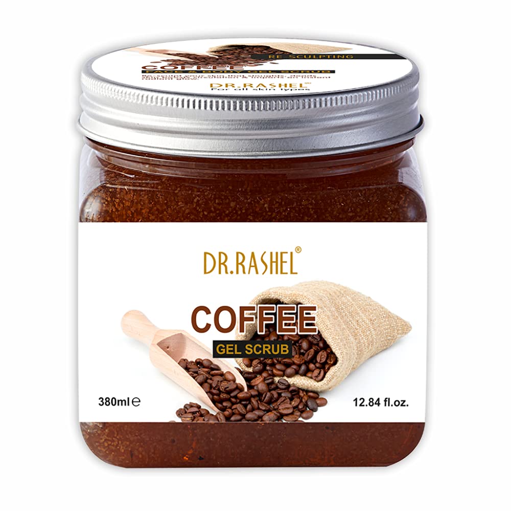 DR.RASHEL Vitamin C Brightening Coffee Scrub & Gel Combo Pack of 4 – Dark Circle Treatment, Face Cream & Exfoliating Gel Scrub for Glowing Skin – Perfect for Morning Routine & Spa Night Self-Care