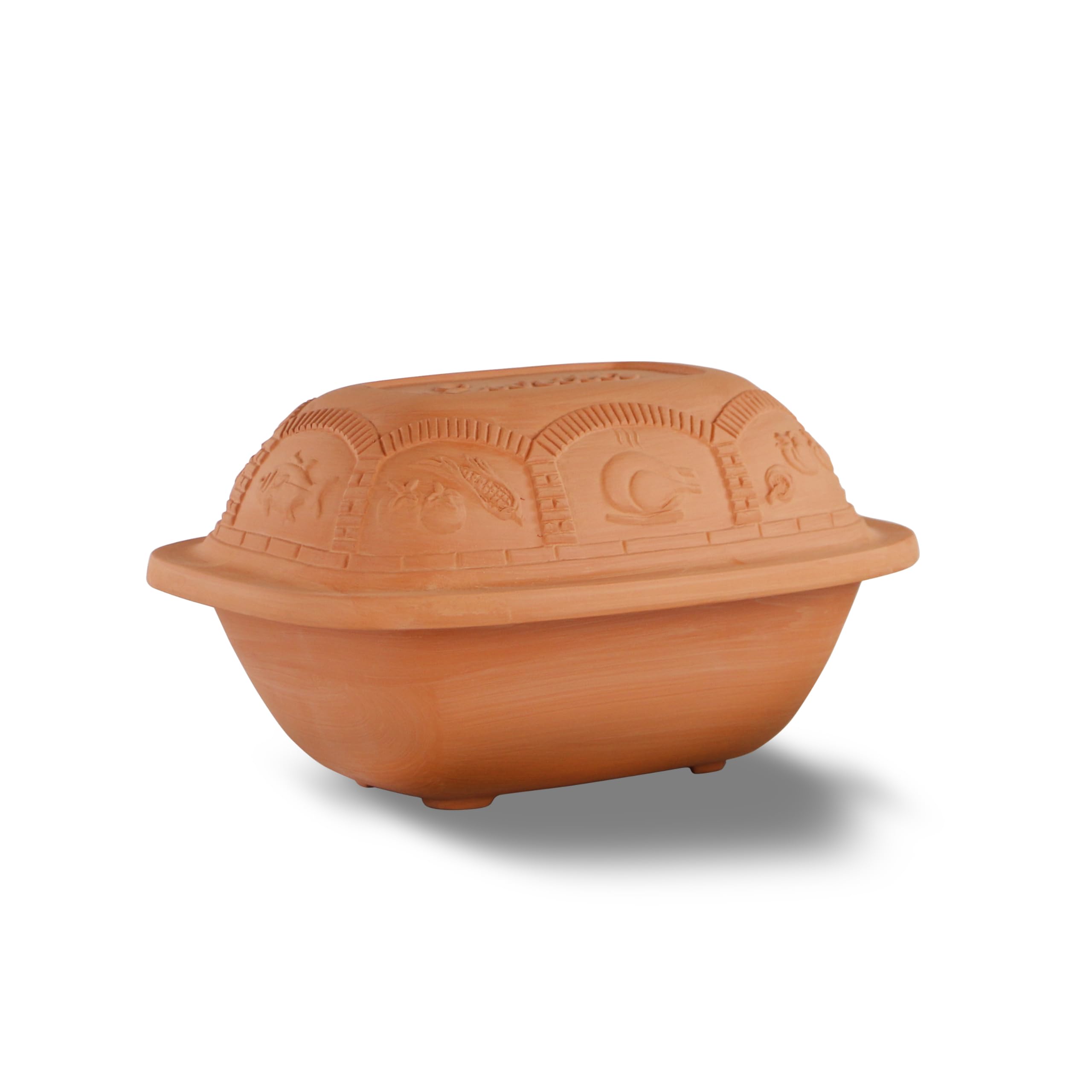 Eurita 1.5 Quart Non-Toxic Clay Roaster Dutch Oven - Healthy Earthenware Cookware for Baking, Stewing & Slow Cooking | Includes Digital Recipes | Perfect for Soups, Casseroles & Bread Making