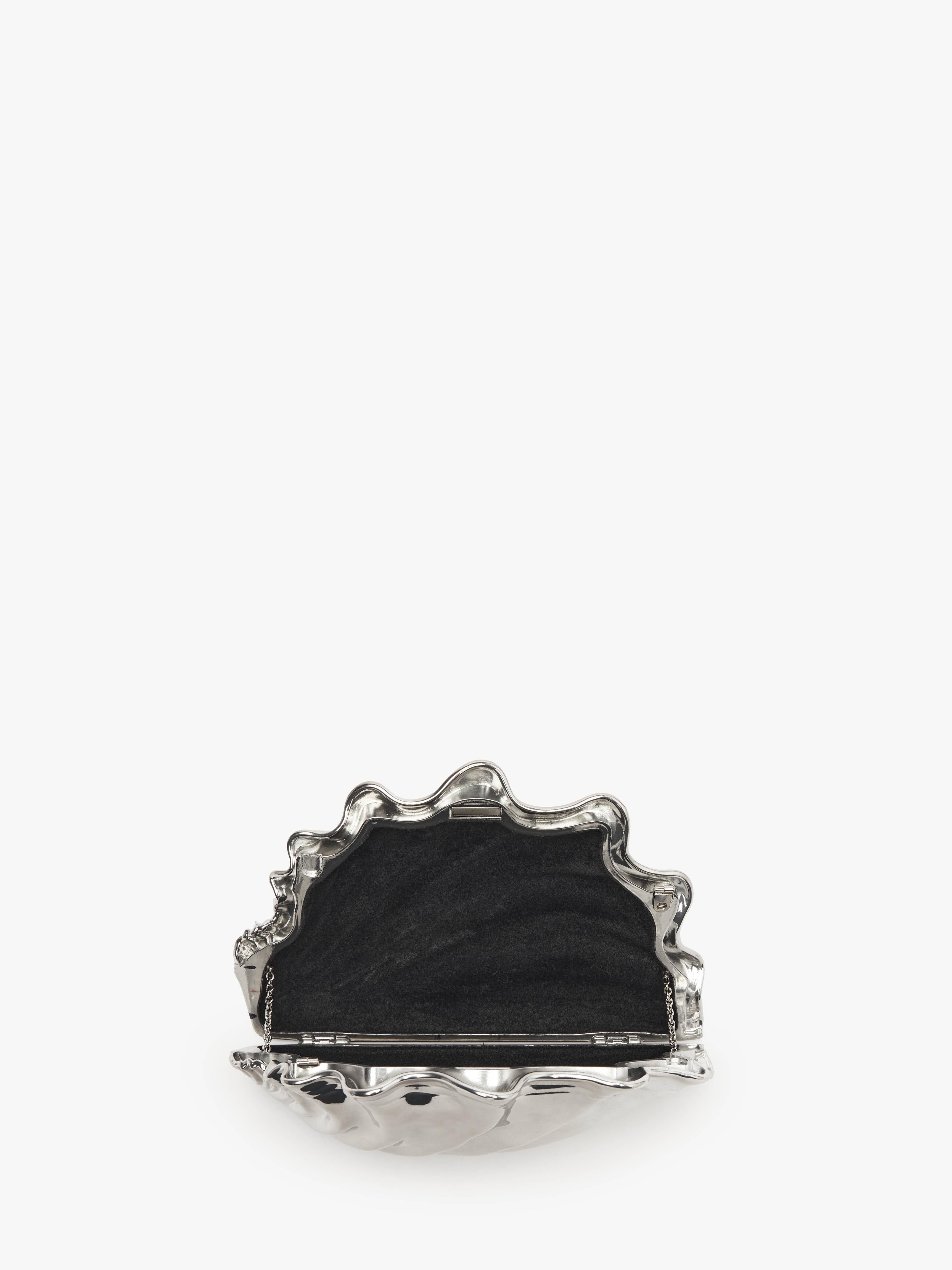 Silver Shell Clutch Bag for Women - Elegant Evening Party Handbag - Perfect for Weddings, Prom, and Special Occasions