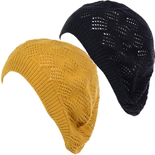 Mesh Diamond Knit-2 Pack-mustard & Black