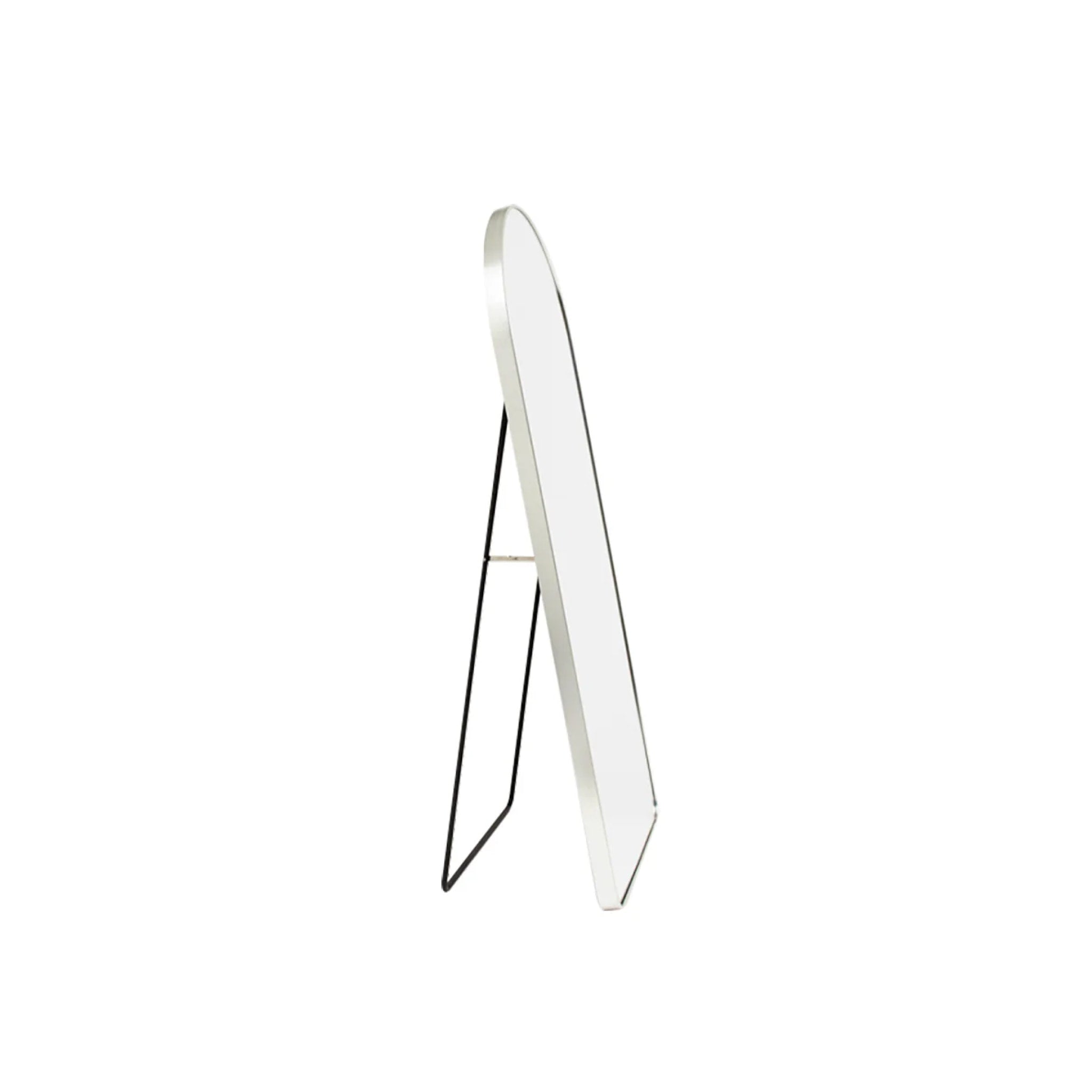 MIDDLE OF NOWHERE Simplicity Standing Arch Curve Mirror - Silver Full Length Floor Mirror 65x152cm for Bedroom Decor, Entryway, Dressing Room & Modern Home Decor