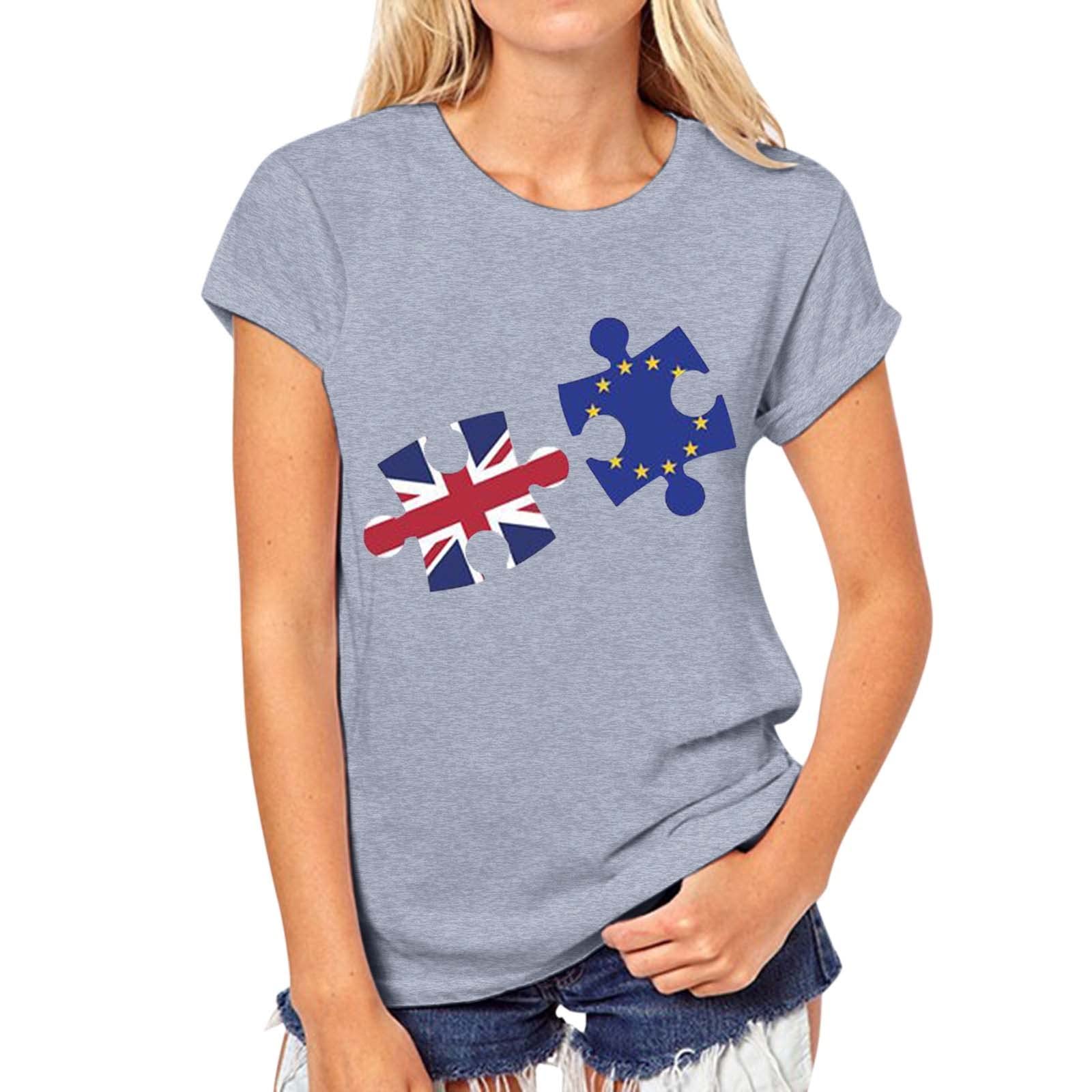 4th of July T-Shirts for Women - Patriotic Loose Casual Short Sleeve Tunic Top Blouse | Perfect for Independence Day Celebrations, BBQ Parties & Summer Outfits