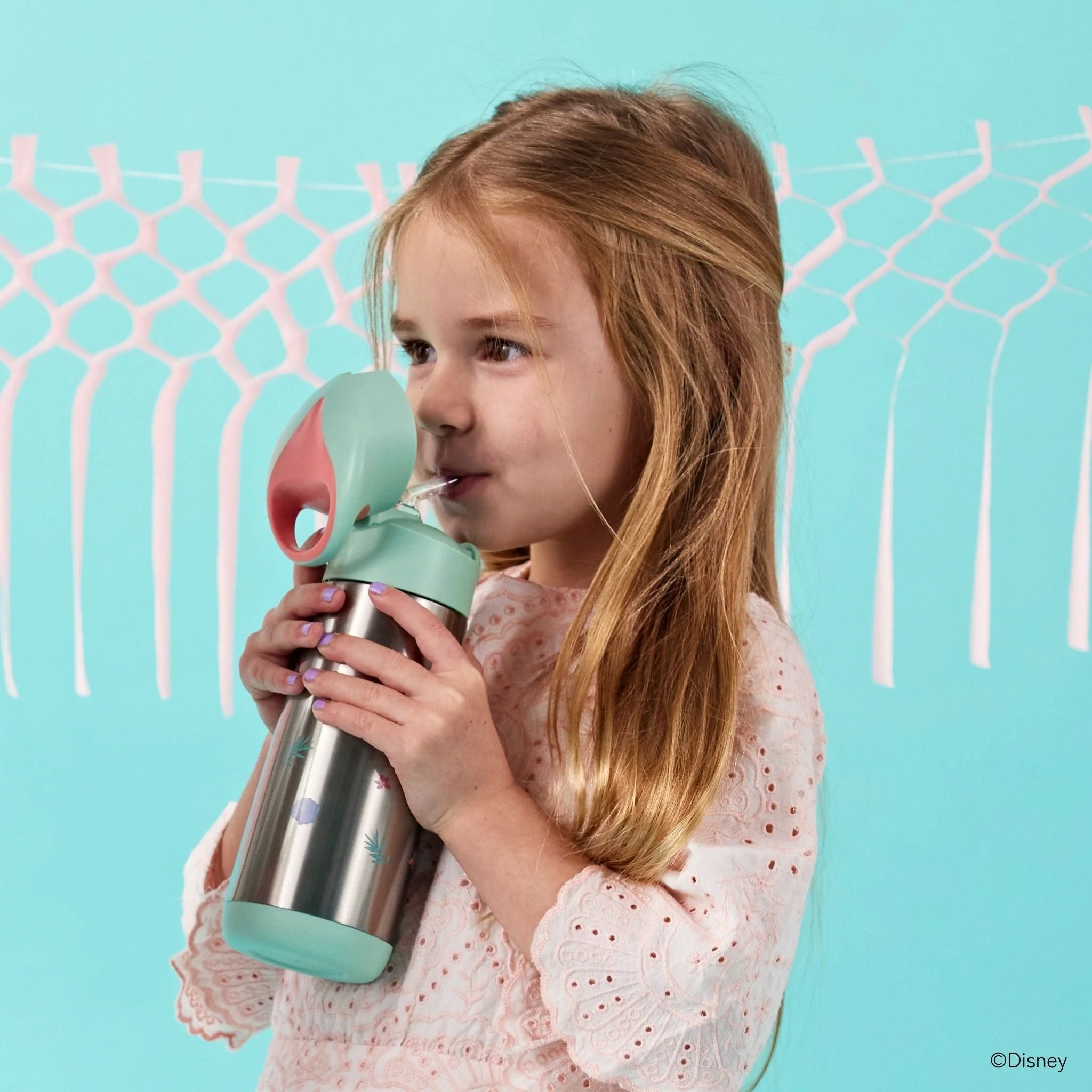 b.box Insulated Stainless Steel Drink Bottle 500ml - Little Mermaid Design - Leakproof & BPA-Free - Perfect for School, Travel & Outdoor Activities