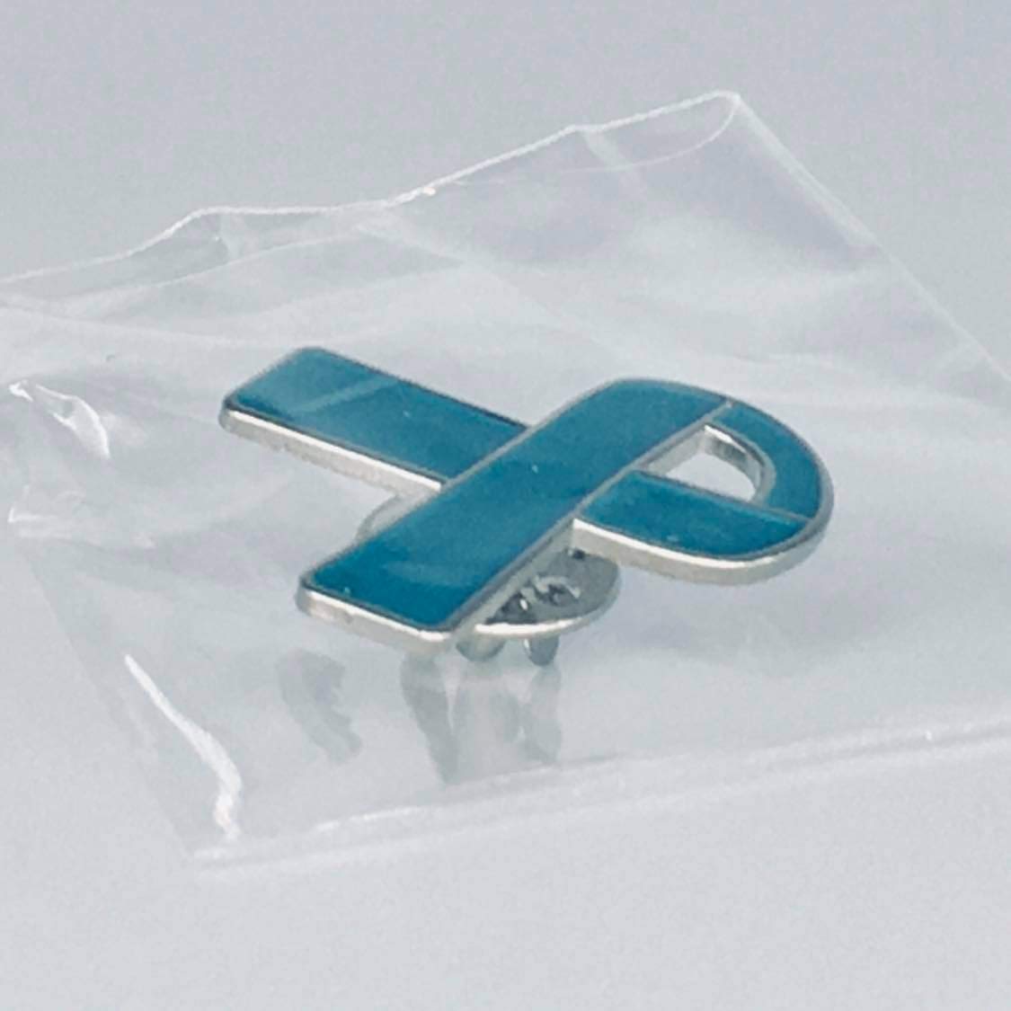 1 Teal Awareness Enamel Ribbon Pin with Metal Clasp - Support for Anxiety, Sexual Abuse, MRSA, Ovarian Cancer, PTSD & Violence Causes | Wear on Jackets, Bags & Hats to Show Solidarity