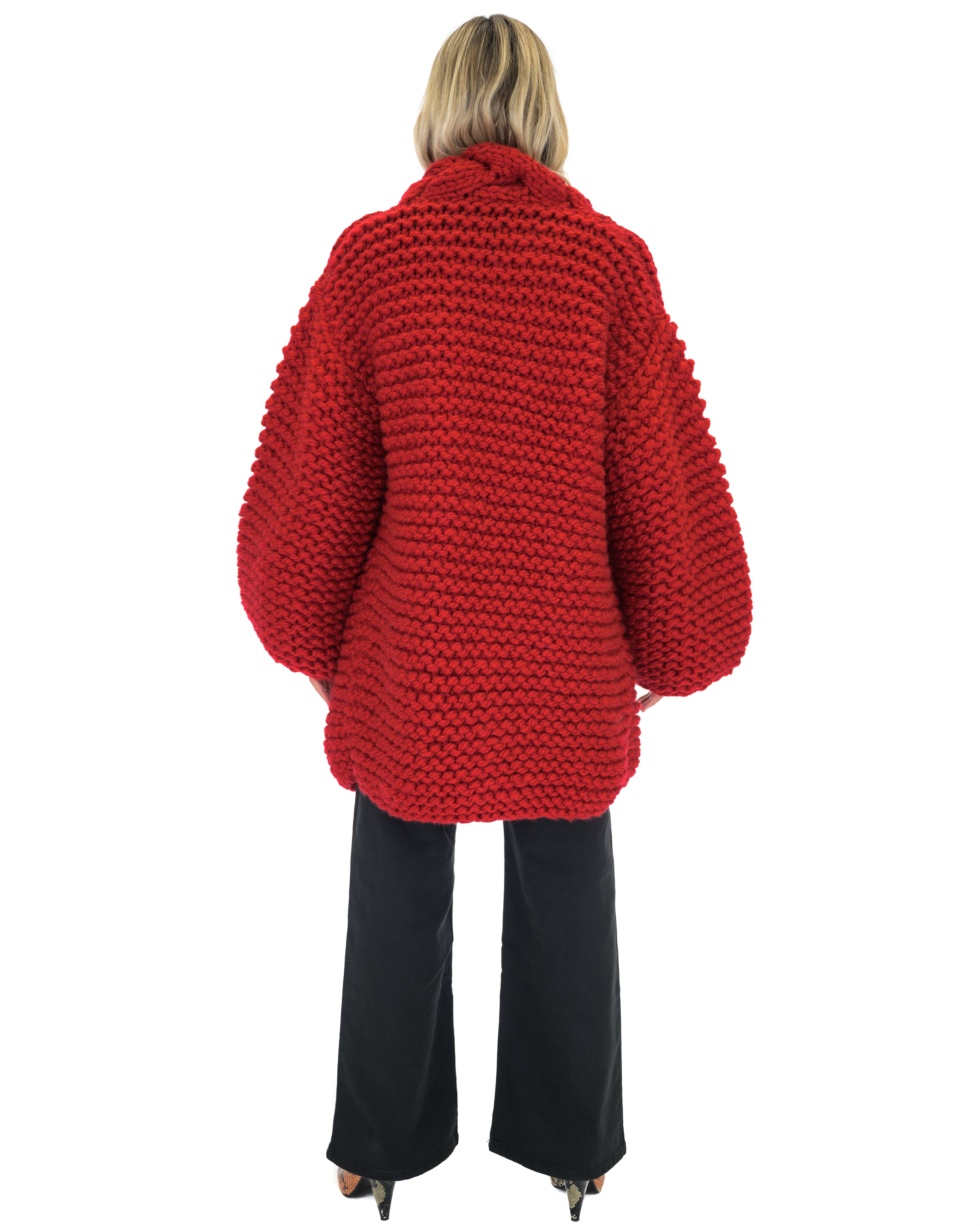 Women's Cable Knit Coat - Soft Wool Winter Jacket for Ladies - Perfect for Cold Weather, Office Wear & Casual Outfits