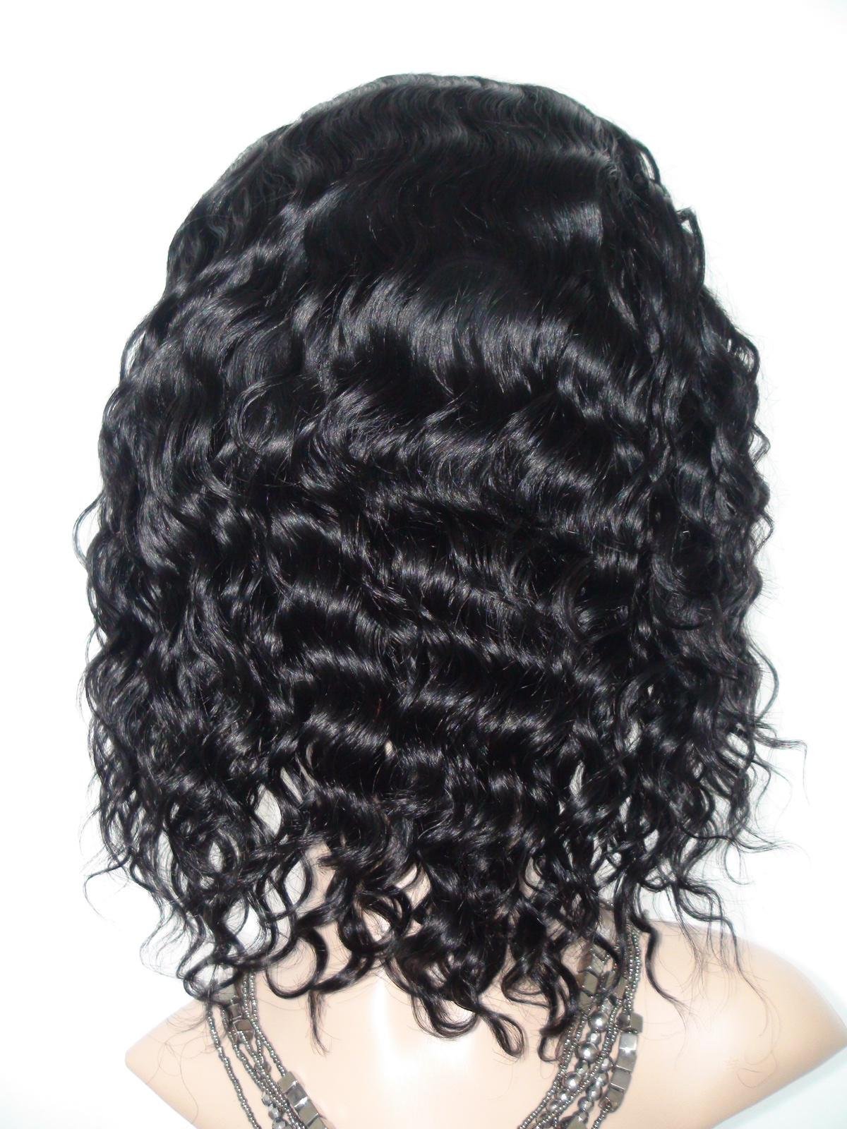 12 Inch Human Hair Full Lace Wigs for Black Women - 100% Virgin Cambodian Remy Hair with Deep Wave Texture (Color #1) | Perfect for Daily Wear, Cosplay & Special Occasions