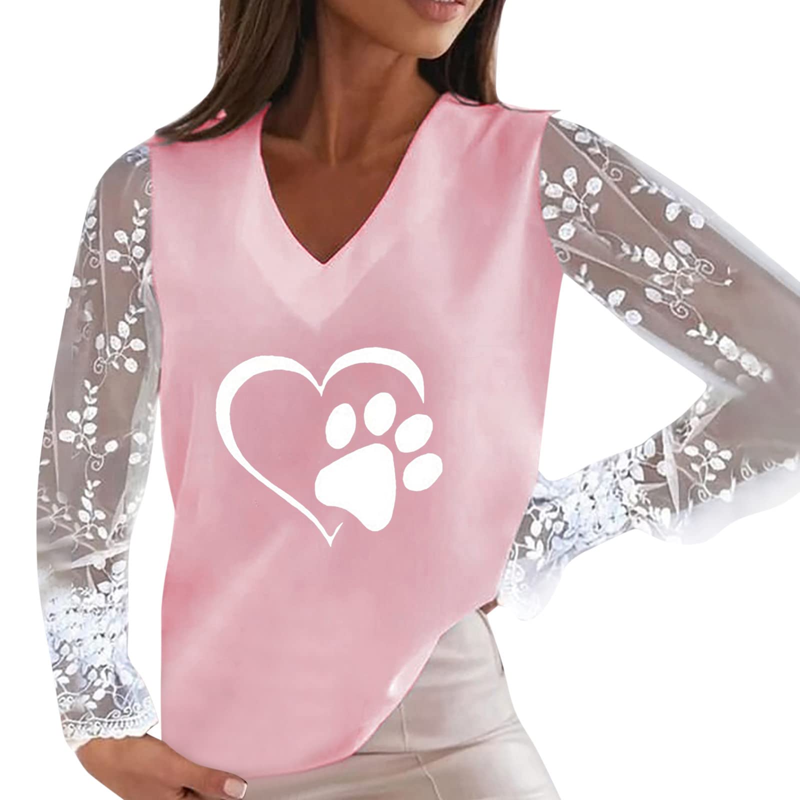 MOKINGTOP Women's Oversized Crewneck Long Sleeve Tunic Sweatshirt - Soft Pink Loose Fit Shirt for Leggings | Casual Wear, Yoga, Lounge & Everyday Comfort