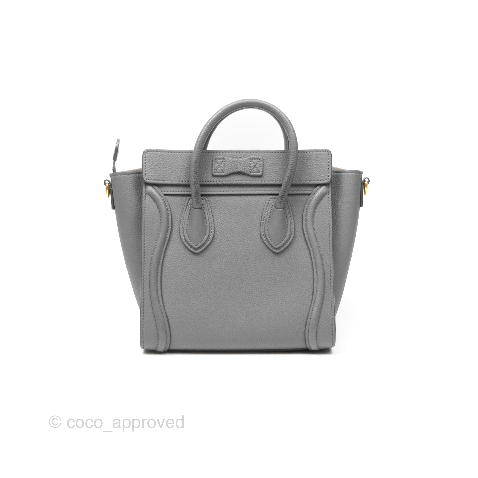 Celine Nano Luggage Bag in Grey Drummed Calfskin Leather - Perfect for Work, Travel & Everyday Luxury Handbag