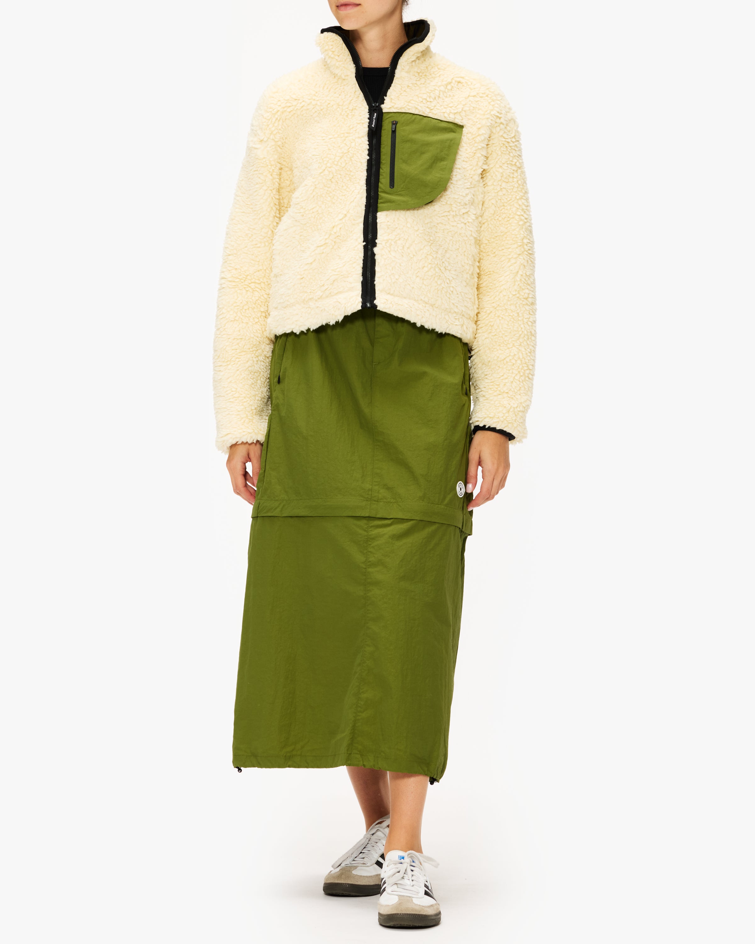 District Vision Cropped High Pile Wool Fleece Jacket - Warm Winter Outerwear for Women | Perfect for Hiking, Skiing & Outdoor Adventures