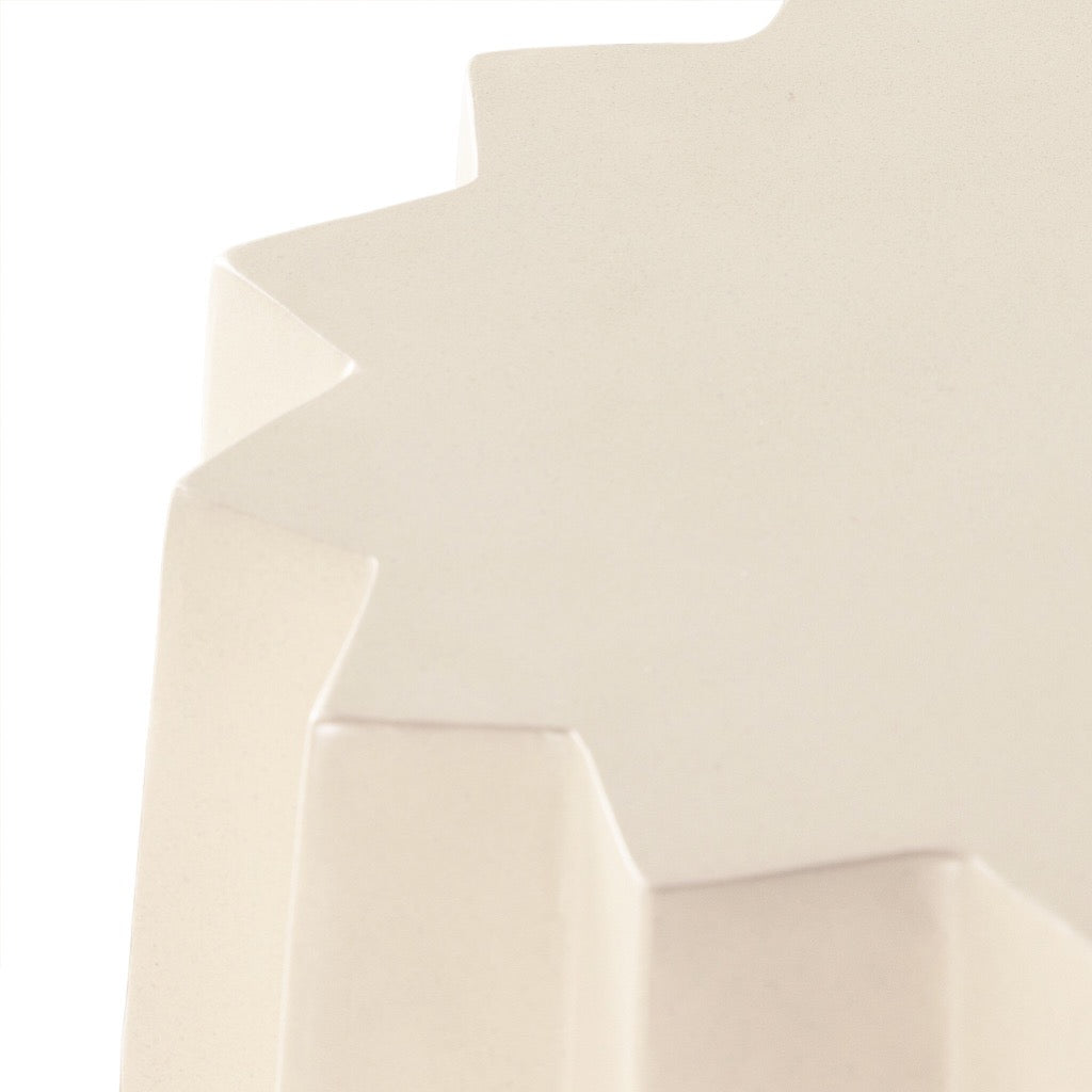 Gem Outdoor End Table - Parchment White Side Table for Patio, Garden & Poolside - Weather-Resistant Accent Table for Outdoor Living Spaces