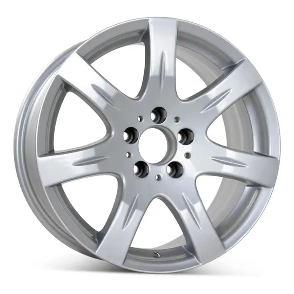 17 Inch Mercedes E350 Wheel Replacement - Silver Replica Rim 65511 for Sedan & Coupe Models | Perfect for All-Season Driving & Luxury Car Upgrades