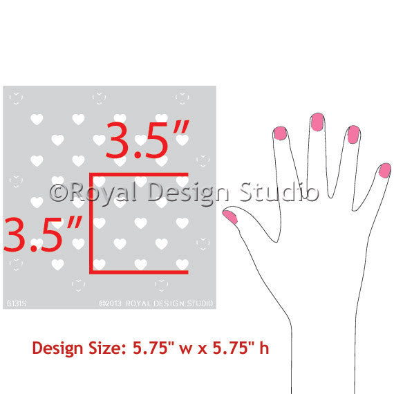 Polka Heart Furniture Stencil - DIY Home Decor Painting Template for Wood, Walls & Fabric - Perfect for Crafting, Upcycling & Customizing Furniture