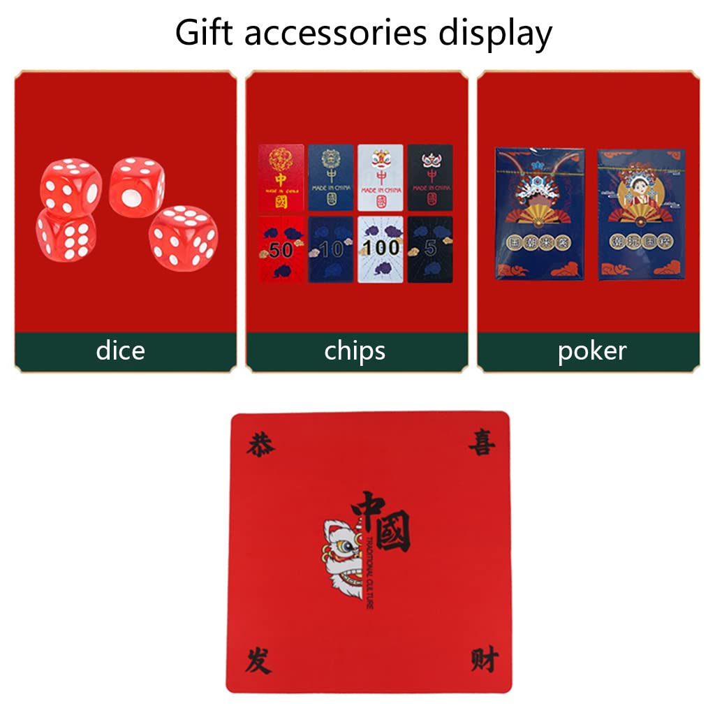 Portable Chinese Mahjong Set - 144 Melamine Tiles with Ornate Storage Case | Travel Board Game for Family & Friends | Perfect for Game Nights, Parties & Cultural Entertainment