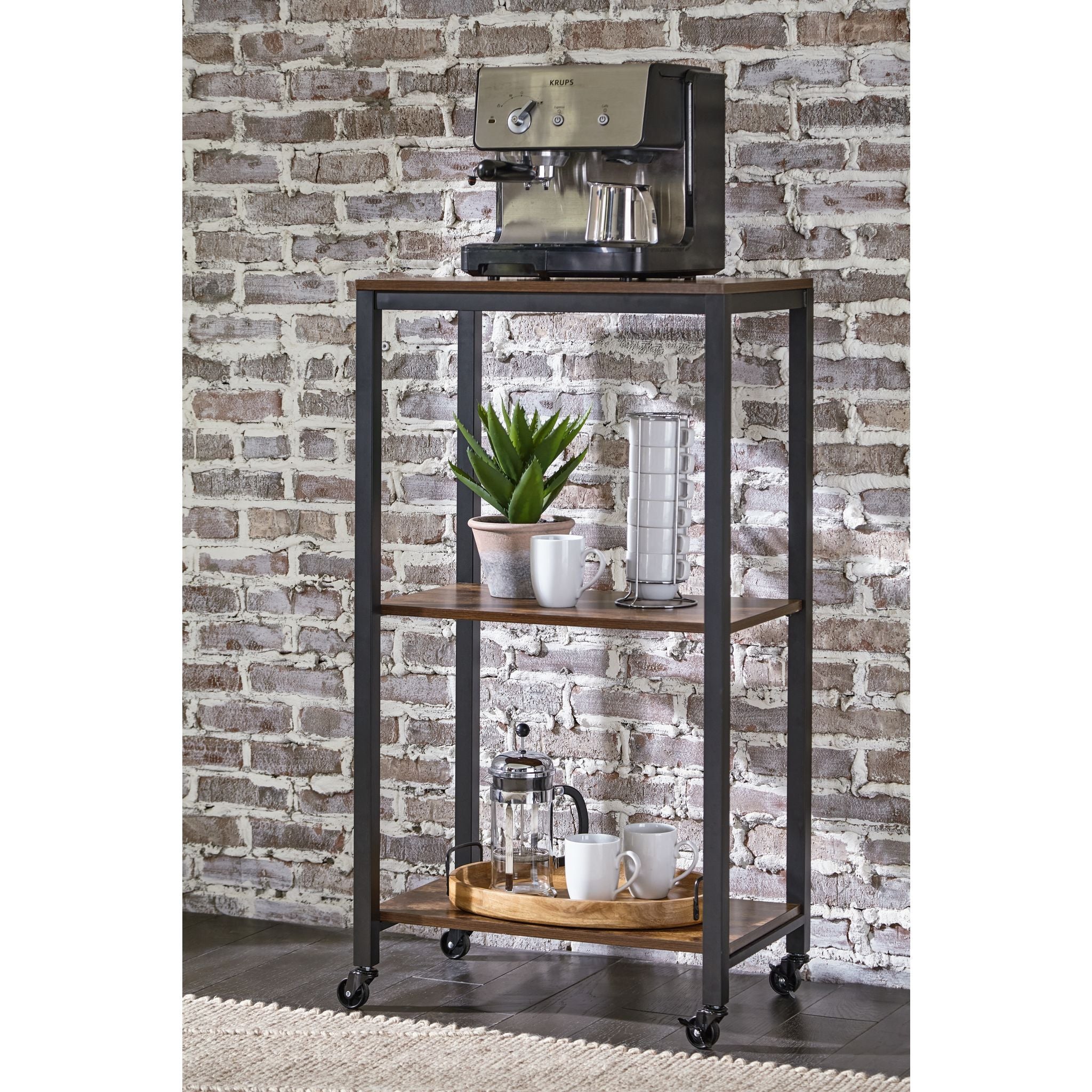 Bevinfield Bar Cart - Stylish Rolling Serving Cart with Wheels for Home, Office, or Party - Perfect for Wine, Cocktails, and Beverage Storage & Display