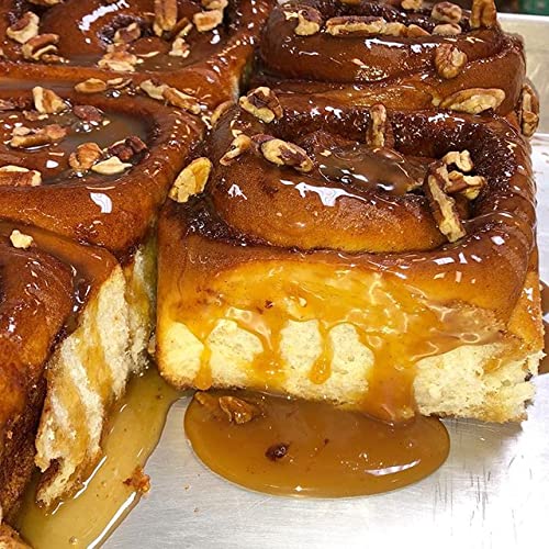 Gourmet Pecan Caramel Sticky Buns Cinnamon Rolls - 12 Pack (6 oz Each) | Fresh Baked Breakfast Pastries, Holiday Brunch Treats & Coffee Pairing Desserts