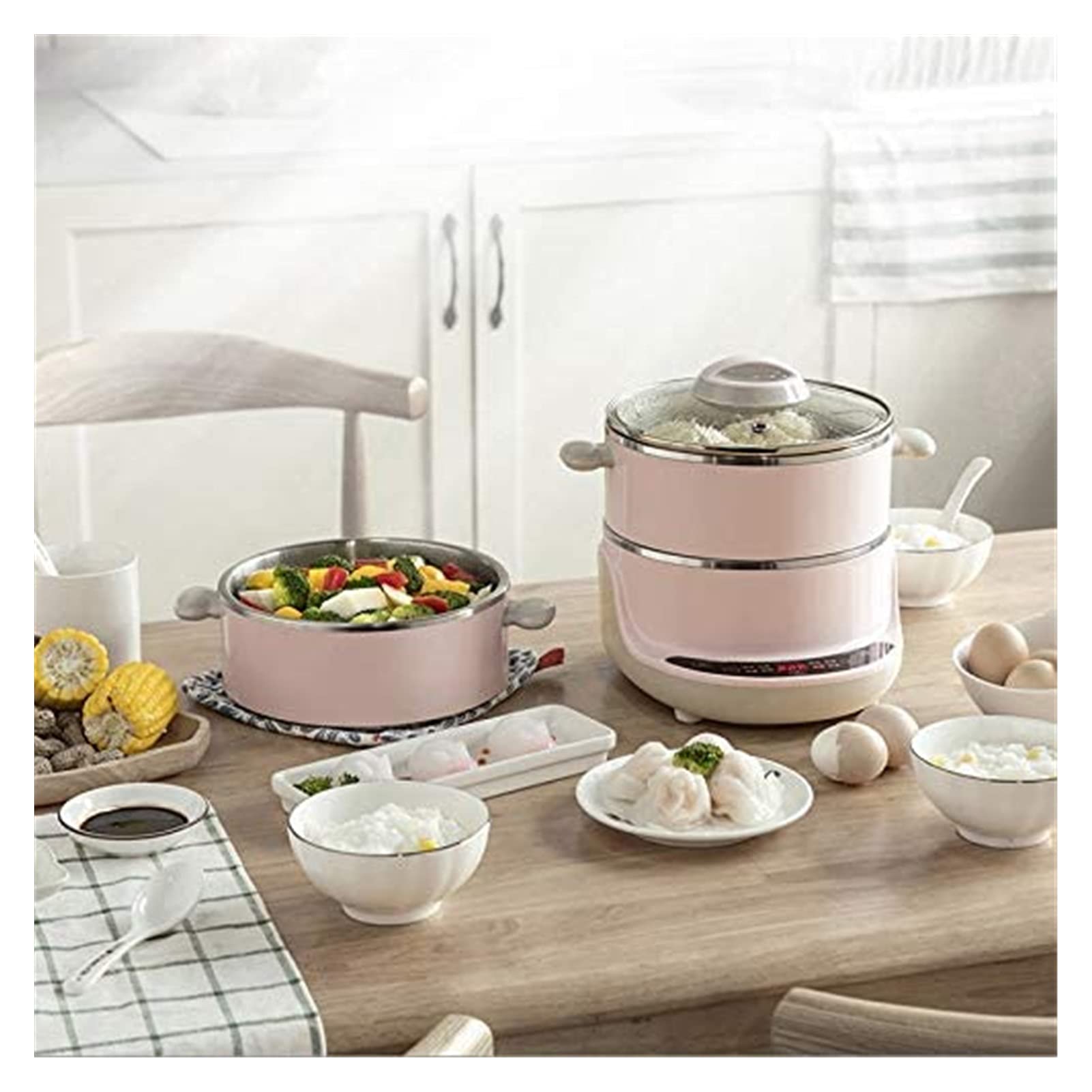 HHWKSJ 4L Electric Hot Pot - Multi-Function Mini Cooker for Noodles, Soup, Porridge, Eggs & Ramen | Keep Warm Function | Overheat & Boil-Dry Protection | Perfect for Dorm, Office, Camping & Small Kitchen Cooking