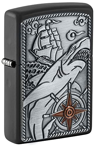 Black Matte Ship Shark Emblem