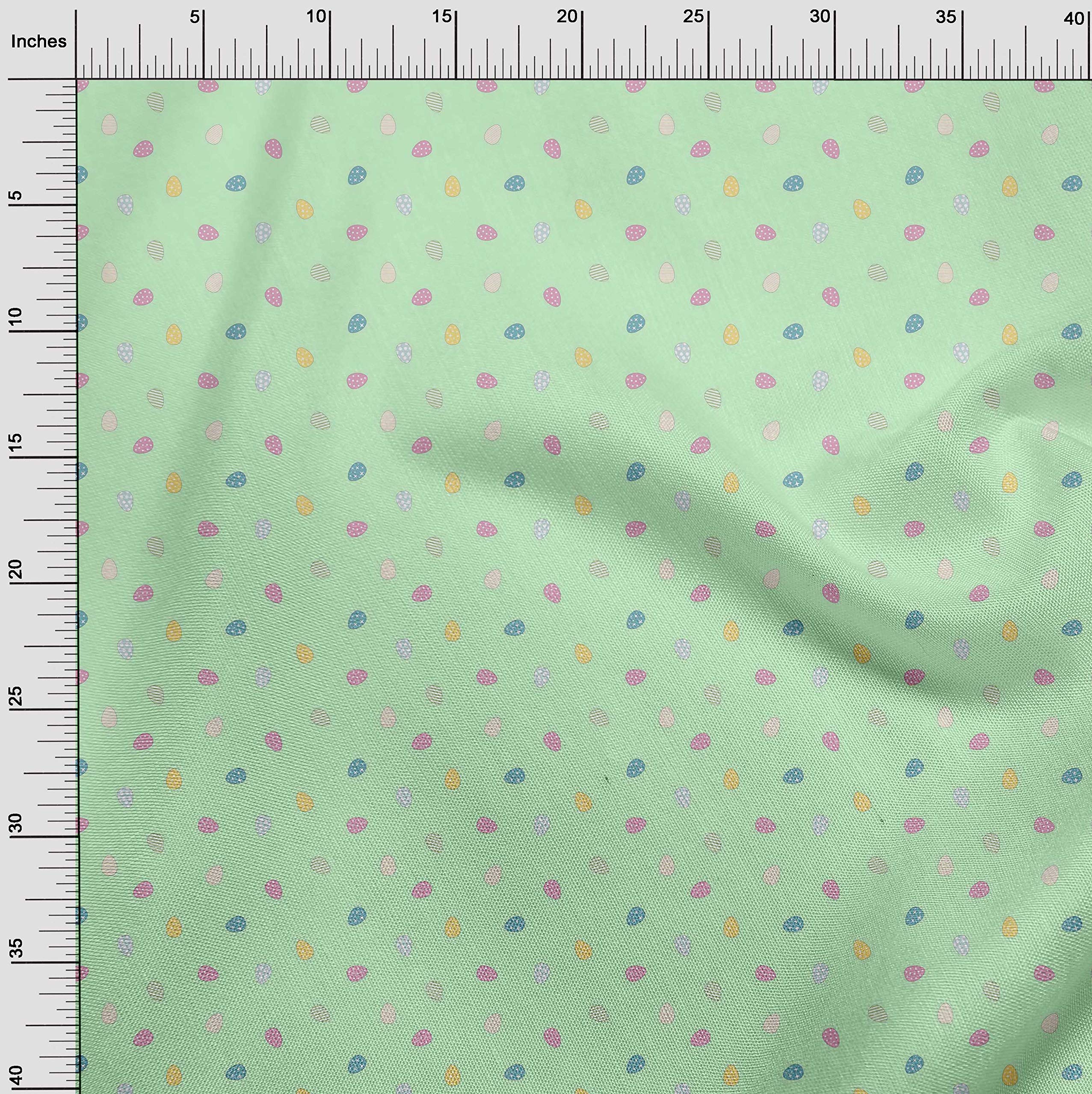oneOone Georgette Viscose Fabric - 42 Inch Wide Easter Egg Print Fabric by The Yard for DIY Crafts, Dressmaking & Home Decor