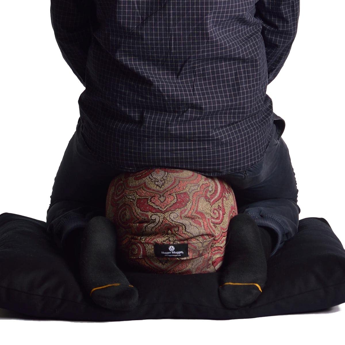 Hugger Mugger Zabuton Meditation Cushion with Harness - Olive Green for Yoga, Zen Practice & Home Relaxation